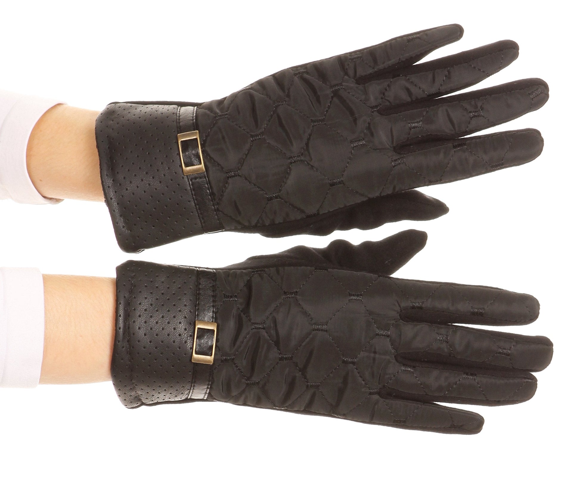 Sakkas Emie Quilted and Lace Super Soft Warm Driving Gloves Touch Screen Capable - Concordia Style Boutique