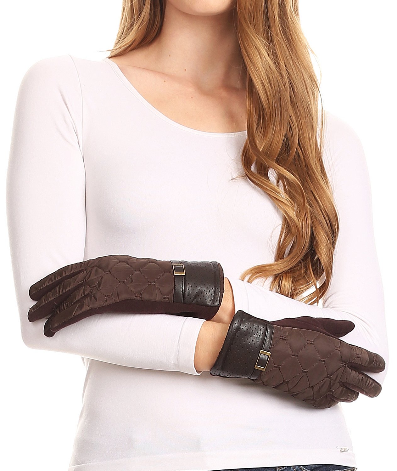 Sakkas Emie Quilted and Lace Super Soft Warm Driving Gloves Touch Screen Capable - Concordia Style Boutique