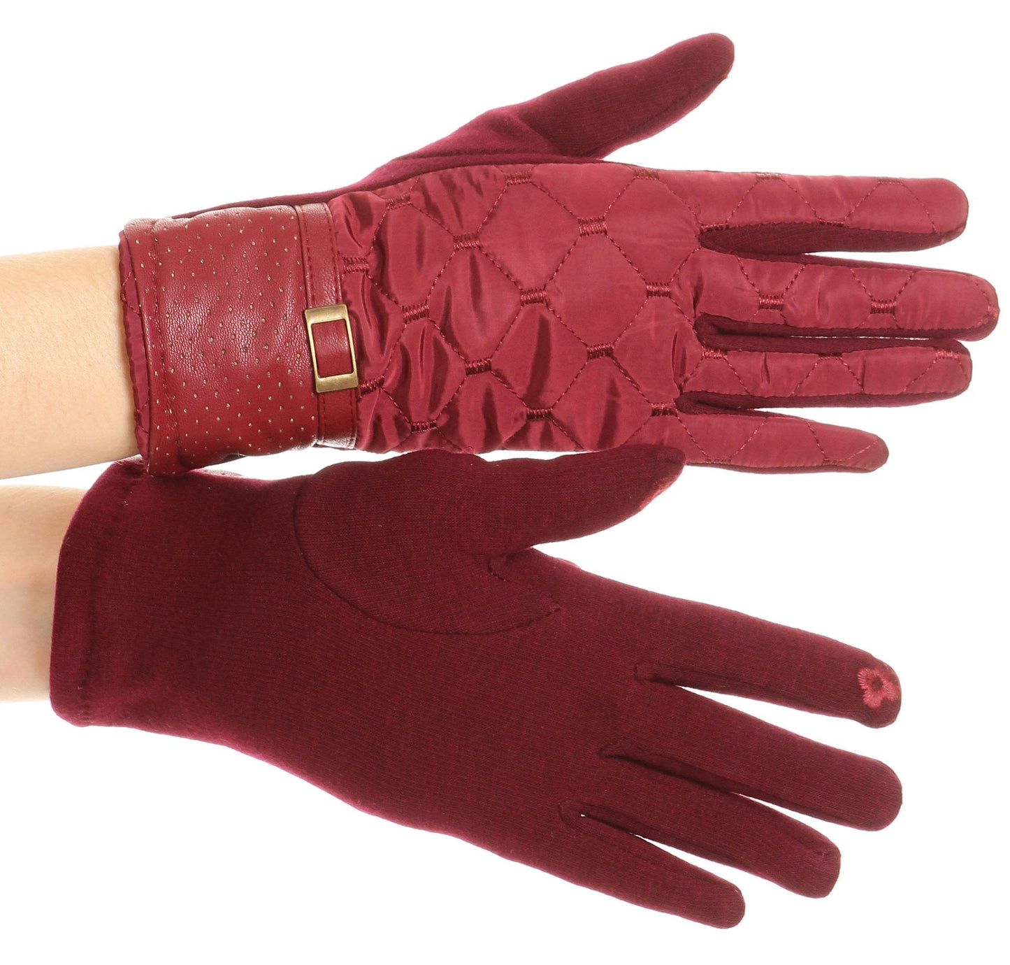 Sakkas Emie Quilted and Lace Super Soft Warm Driving Gloves Touch Screen Capable - Concordia Style Boutique