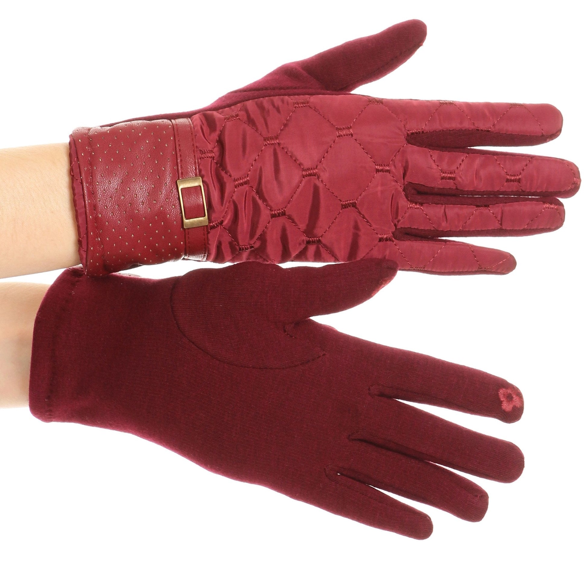 Sakkas Emie Quilted and Lace Super Soft Warm Driving Gloves Touch Screen Capable - Concordia Style Boutique