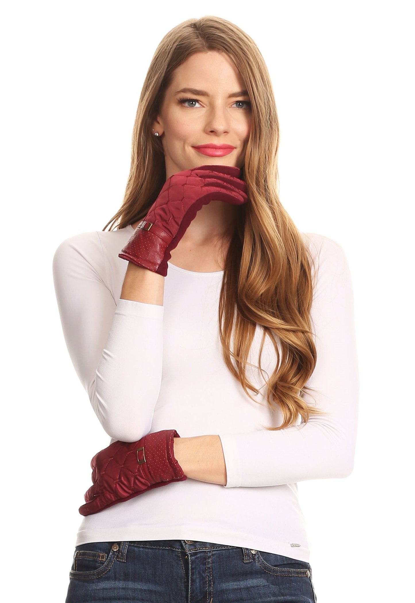 Sakkas Emie Quilted and Lace Super Soft Warm Driving Gloves Touch Screen Capable - Concordia Style Boutique