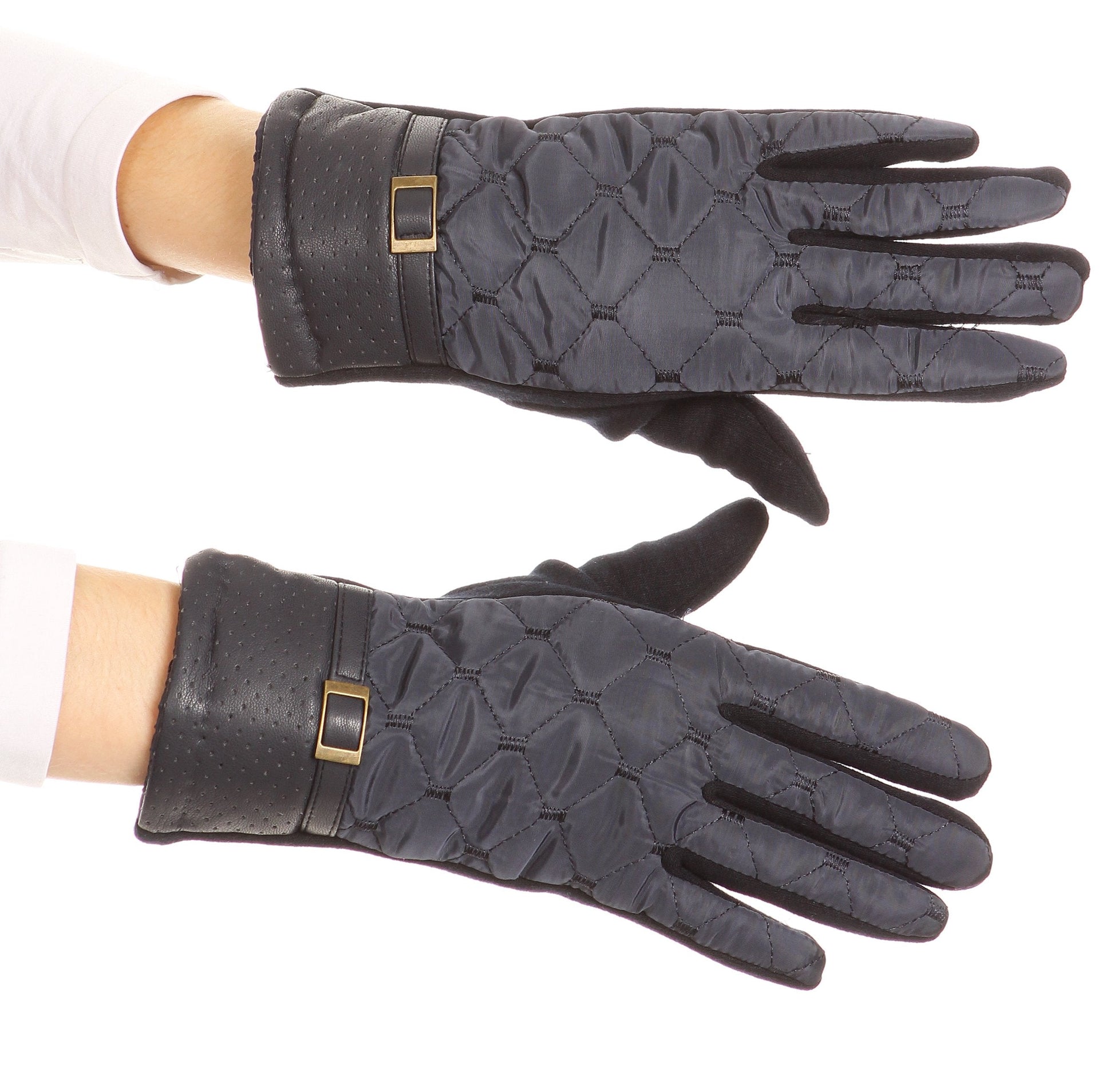 Sakkas Emie Quilted and Lace Super Soft Warm Driving Gloves Touch Screen Capable - Concordia Style Boutique