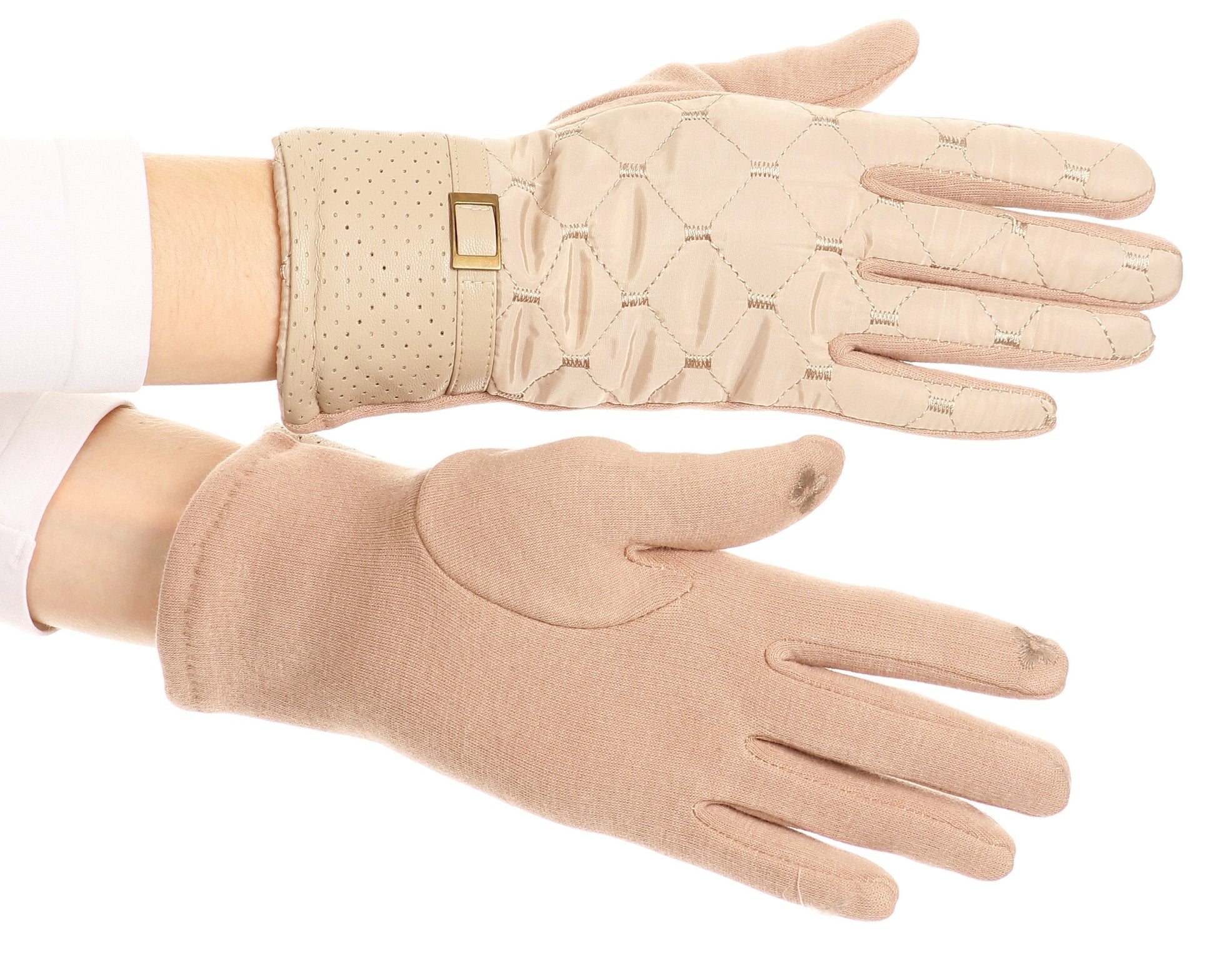 Sakkas Emie Quilted and Lace Super Soft Warm Driving Gloves Touch Screen Capable - Concordia Style Boutique