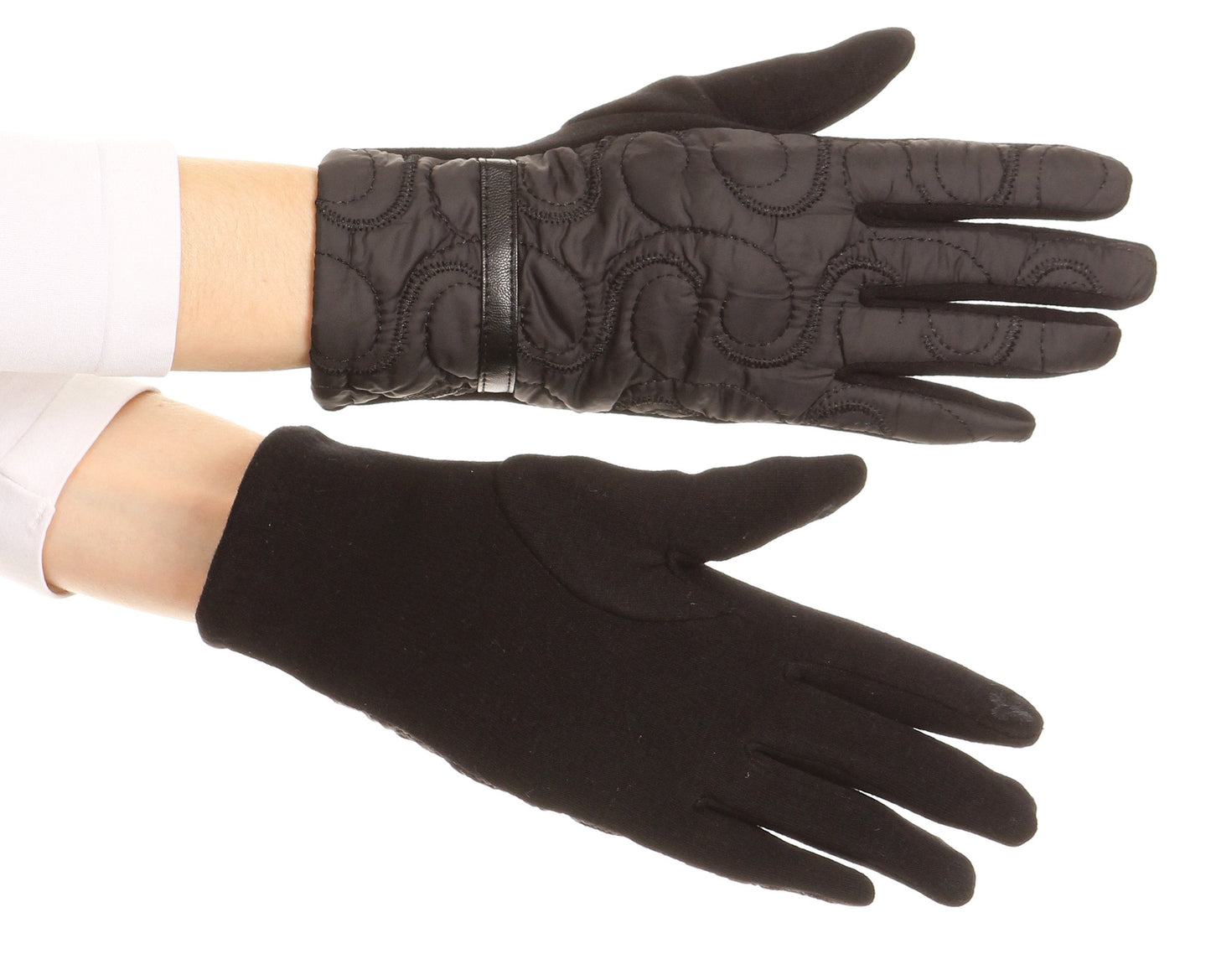 Sakkas Emie Quilted and Lace Super Soft Warm Driving Gloves Touch Screen Capable - Concordia Style Boutique