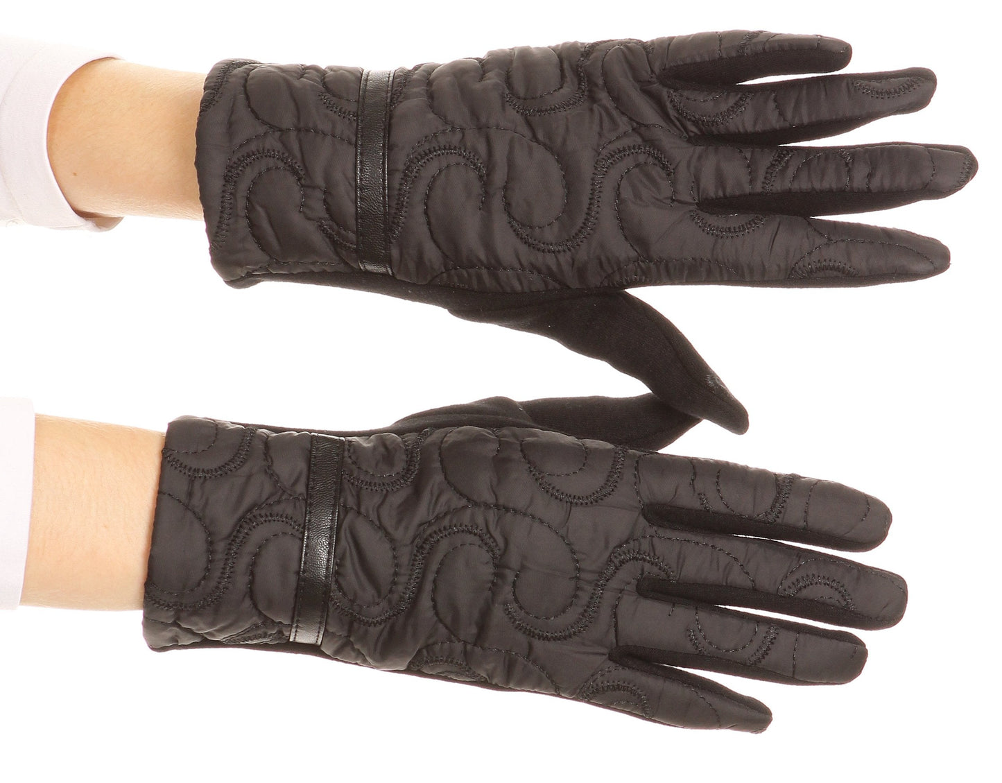 Sakkas Emie Quilted and Lace Super Soft Warm Driving Gloves Touch Screen Capable - Concordia Style Boutique