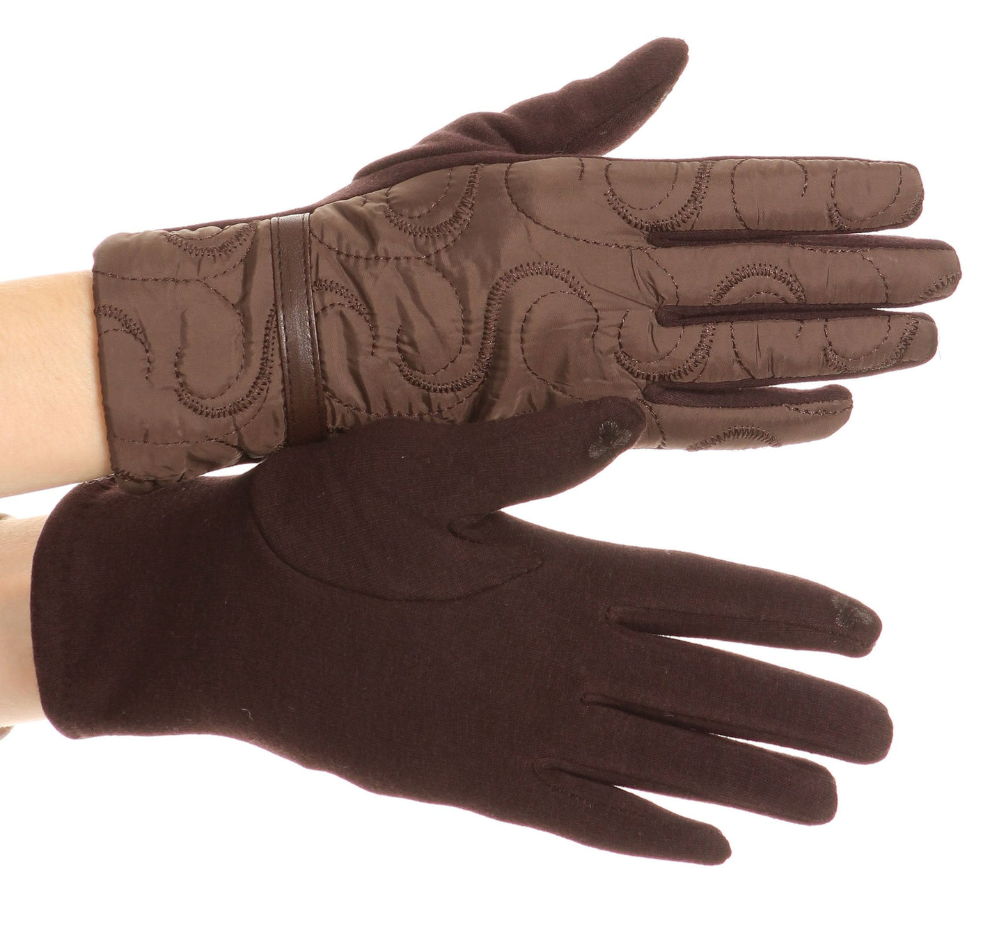 Sakkas Emie Quilted and Lace Super Soft Warm Driving Gloves Touch Screen Capable - Concordia Style Boutique