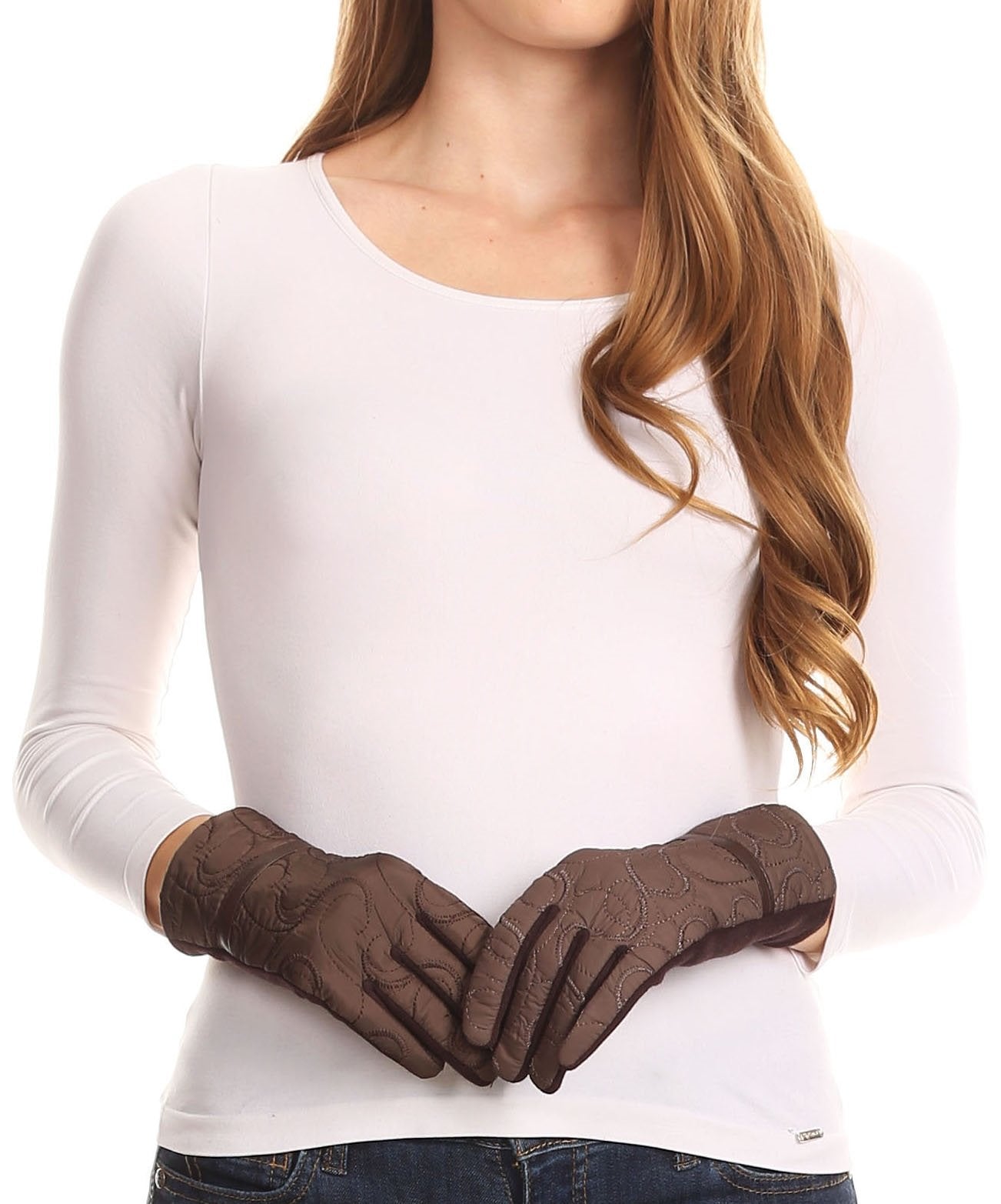Sakkas Emie Quilted and Lace Super Soft Warm Driving Gloves Touch Screen Capable - Concordia Style Boutique