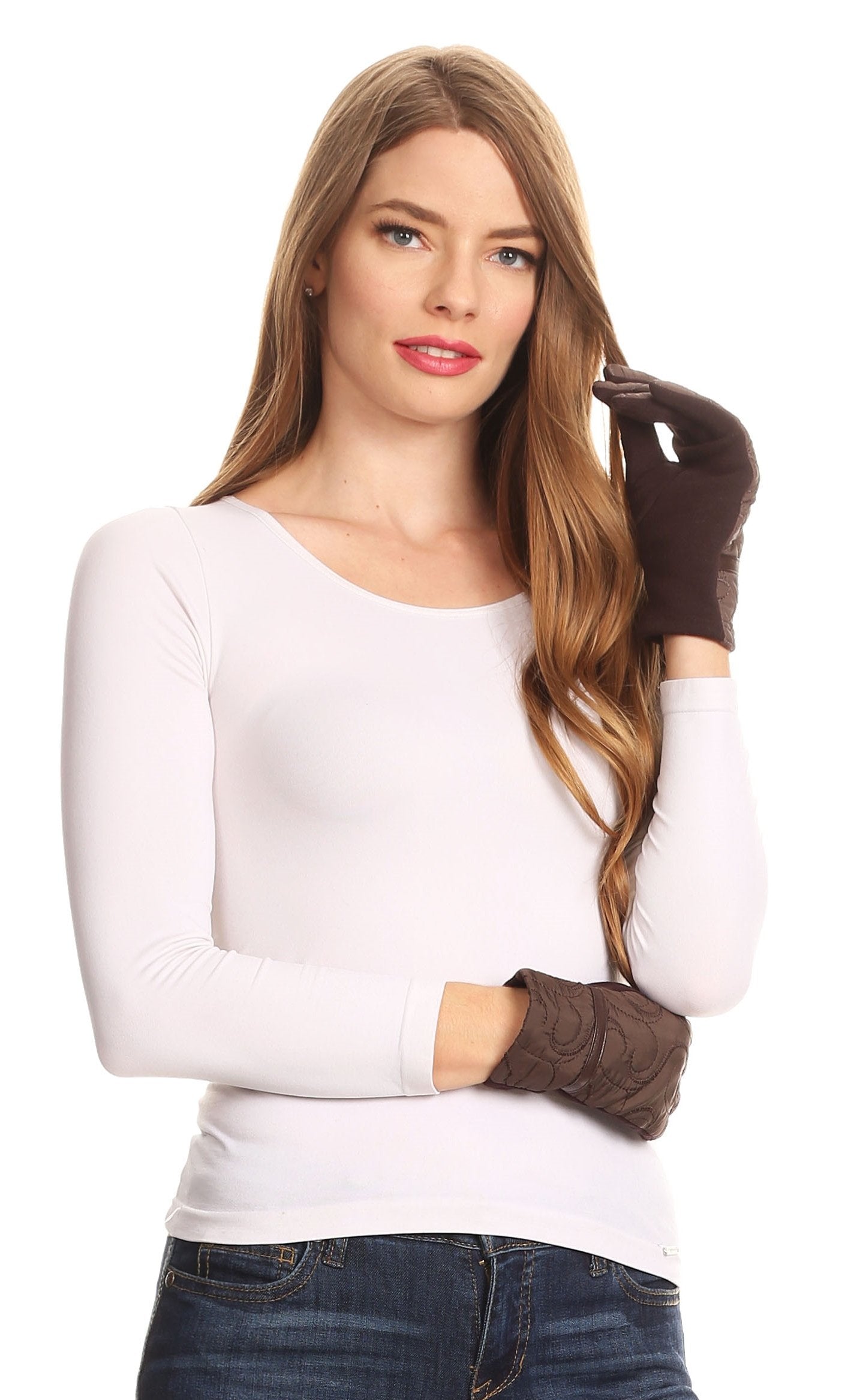 Sakkas Emie Quilted and Lace Super Soft Warm Driving Gloves Touch Screen Capable - Concordia Style Boutique
