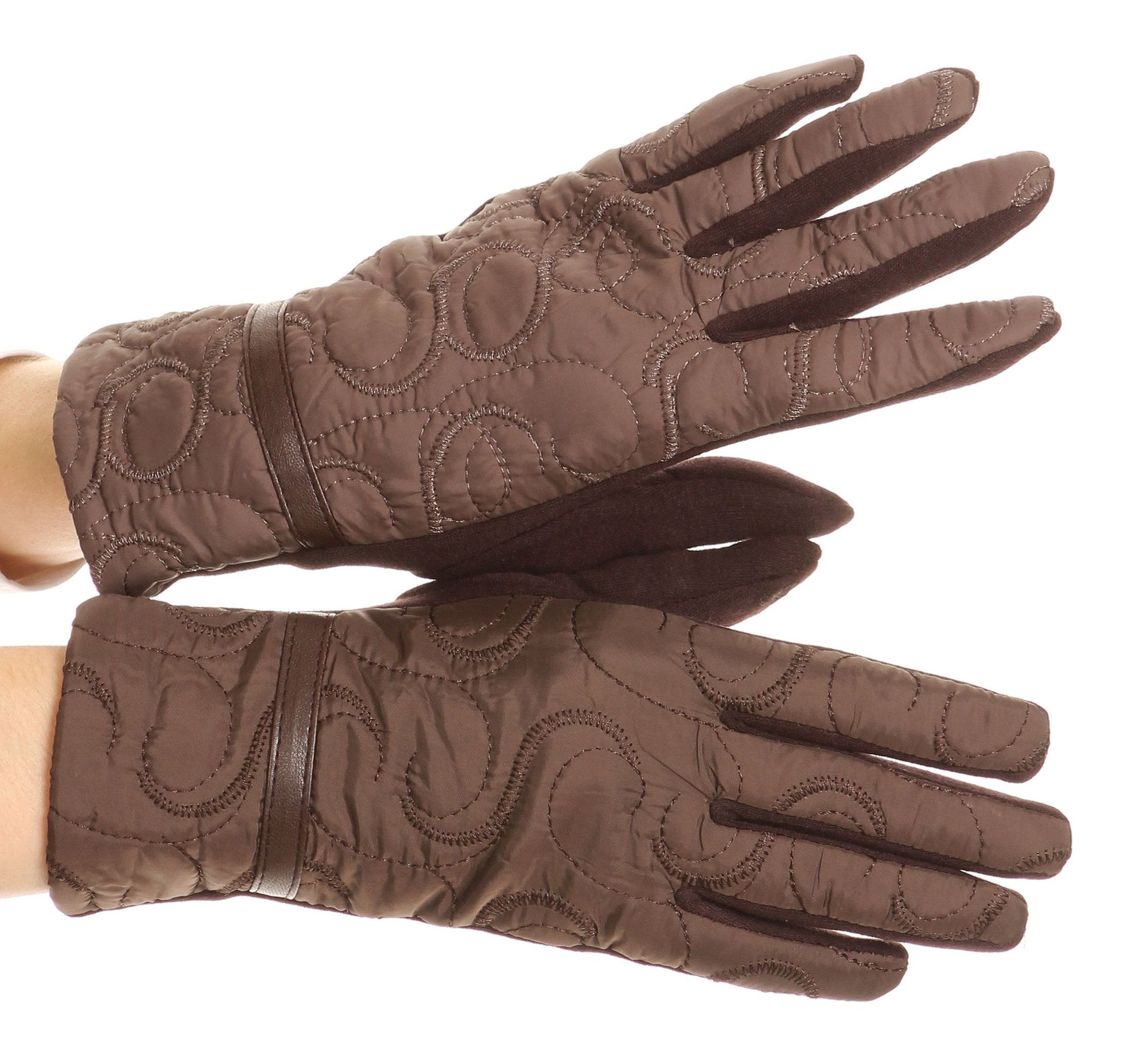 Sakkas Emie Quilted and Lace Super Soft Warm Driving Gloves Touch Screen Capable - Concordia Style Boutique