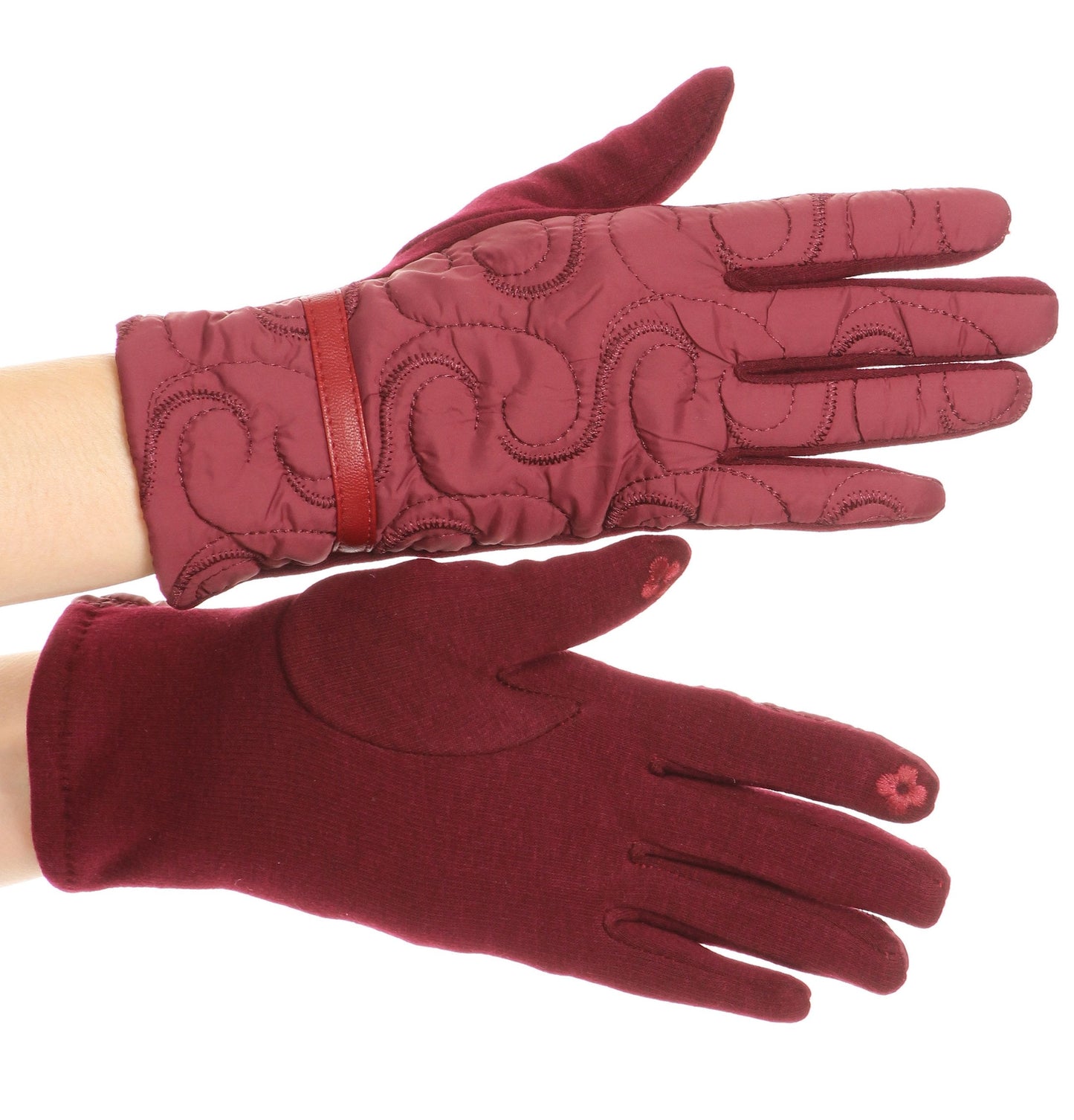 Sakkas Emie Quilted and Lace Super Soft Warm Driving Gloves Touch Screen Capable - Concordia Style Boutique