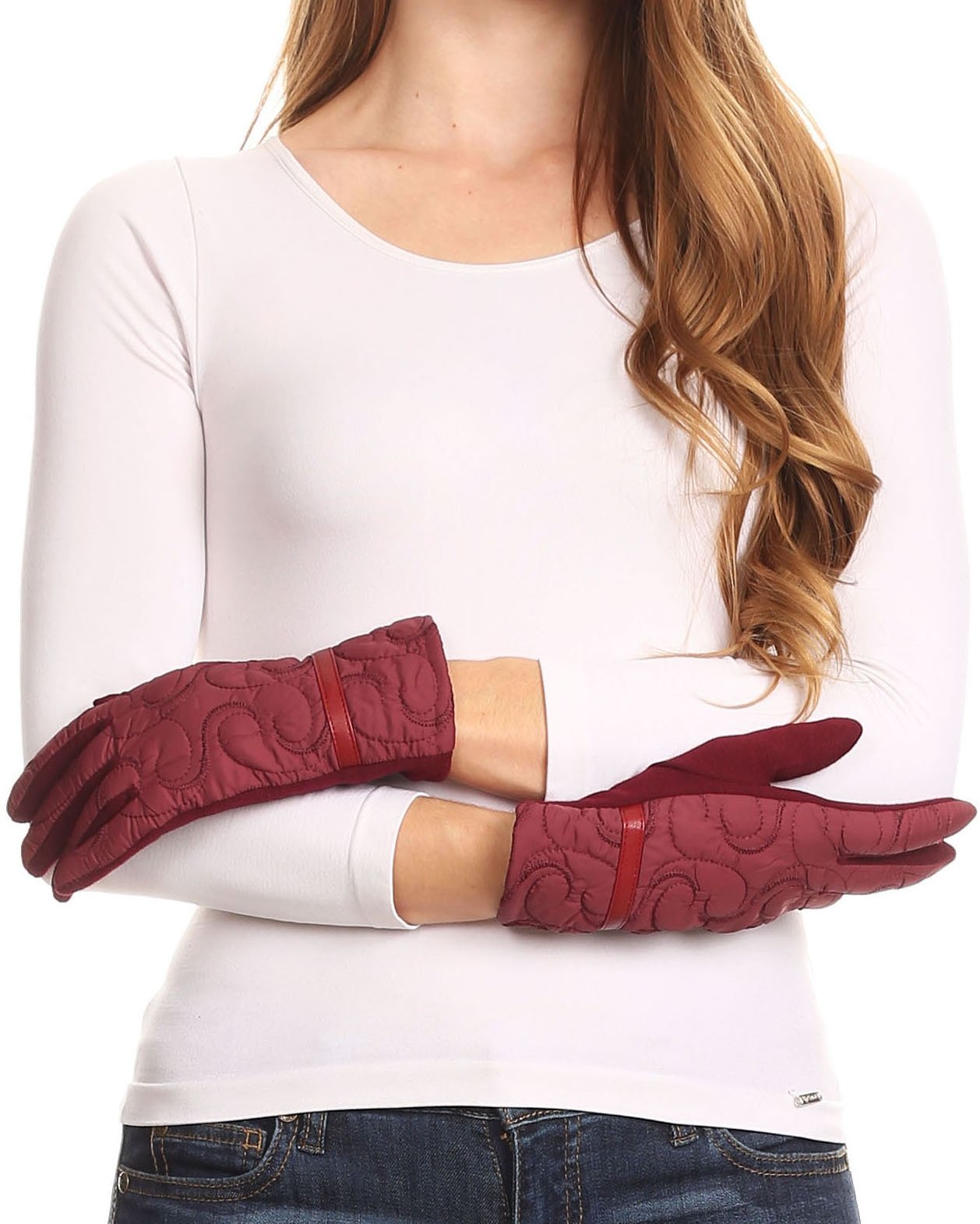 Sakkas Emie Quilted and Lace Super Soft Warm Driving Gloves Touch Screen Capable - Concordia Style Boutique