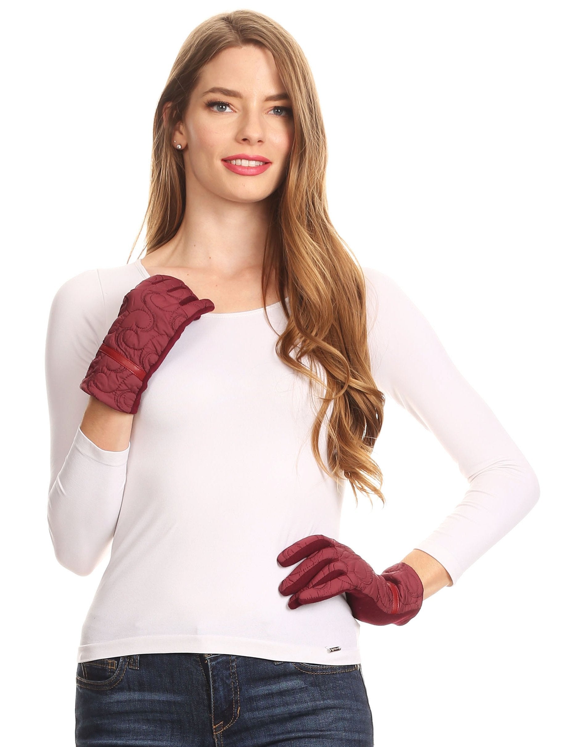 Sakkas Emie Quilted and Lace Super Soft Warm Driving Gloves Touch Screen Capable - Concordia Style Boutique