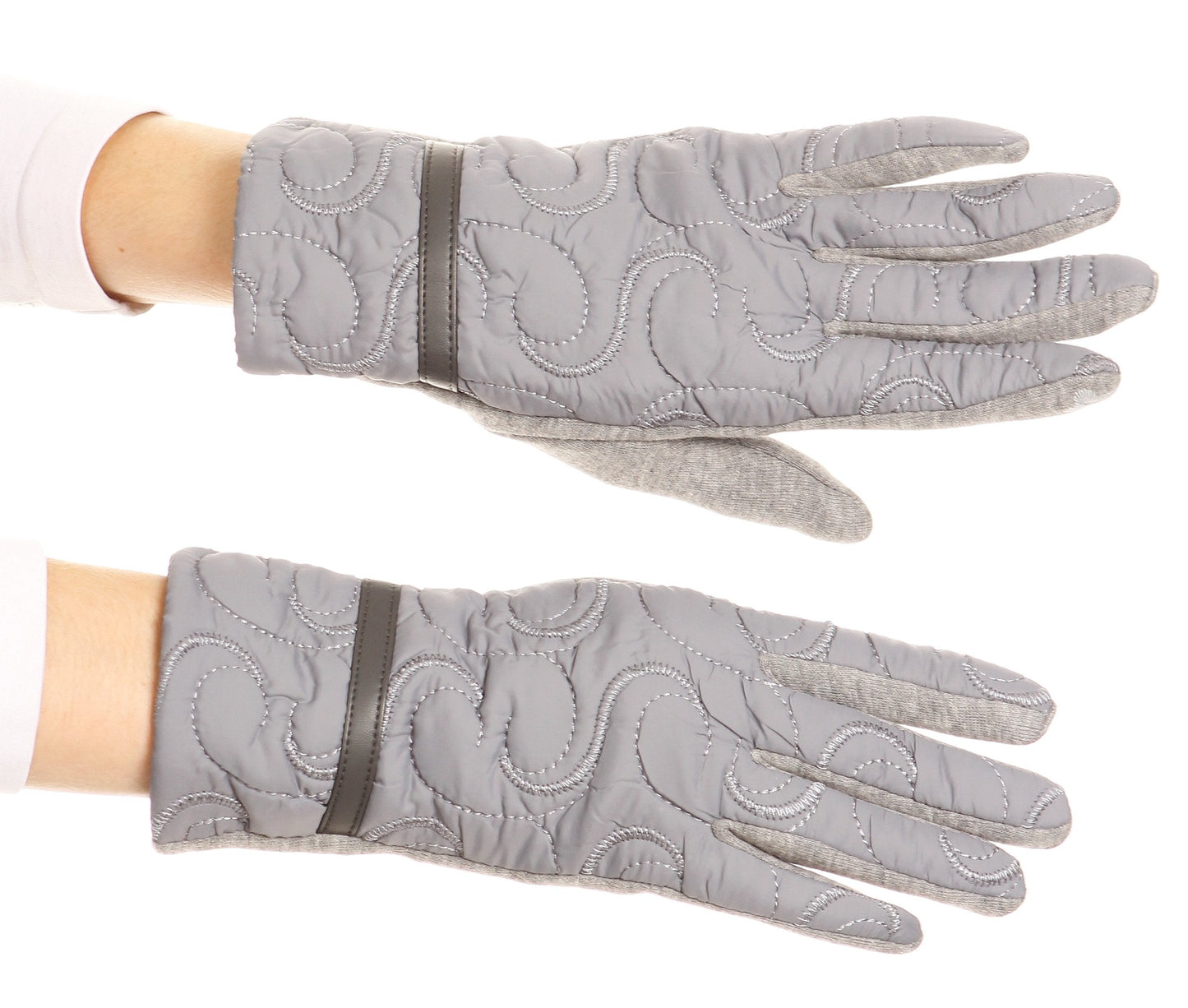 Sakkas Emie Quilted and Lace Super Soft Warm Driving Gloves Touch Screen Capable - Concordia Style Boutique