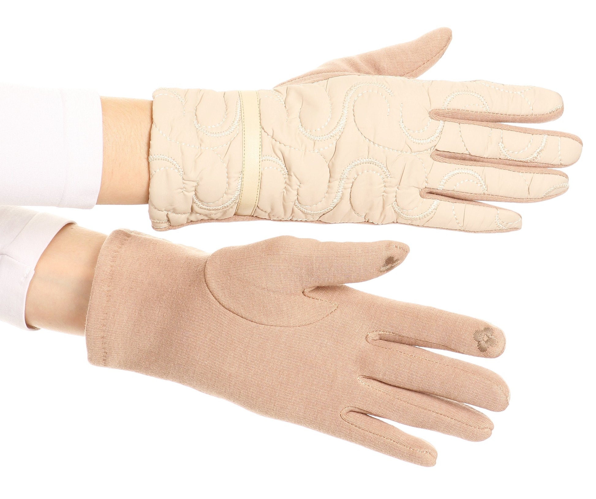 Sakkas Emie Quilted and Lace Super Soft Warm Driving Gloves Touch Screen Capable - Concordia Style Boutique