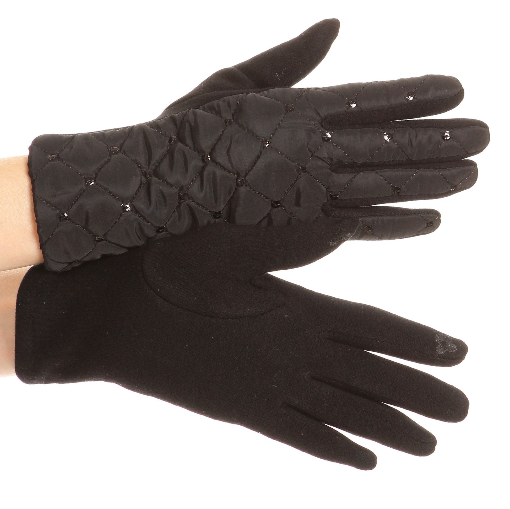 Sakkas Emie Quilted and Lace Super Soft Warm Driving Gloves Touch Screen Capable - Concordia Style Boutique