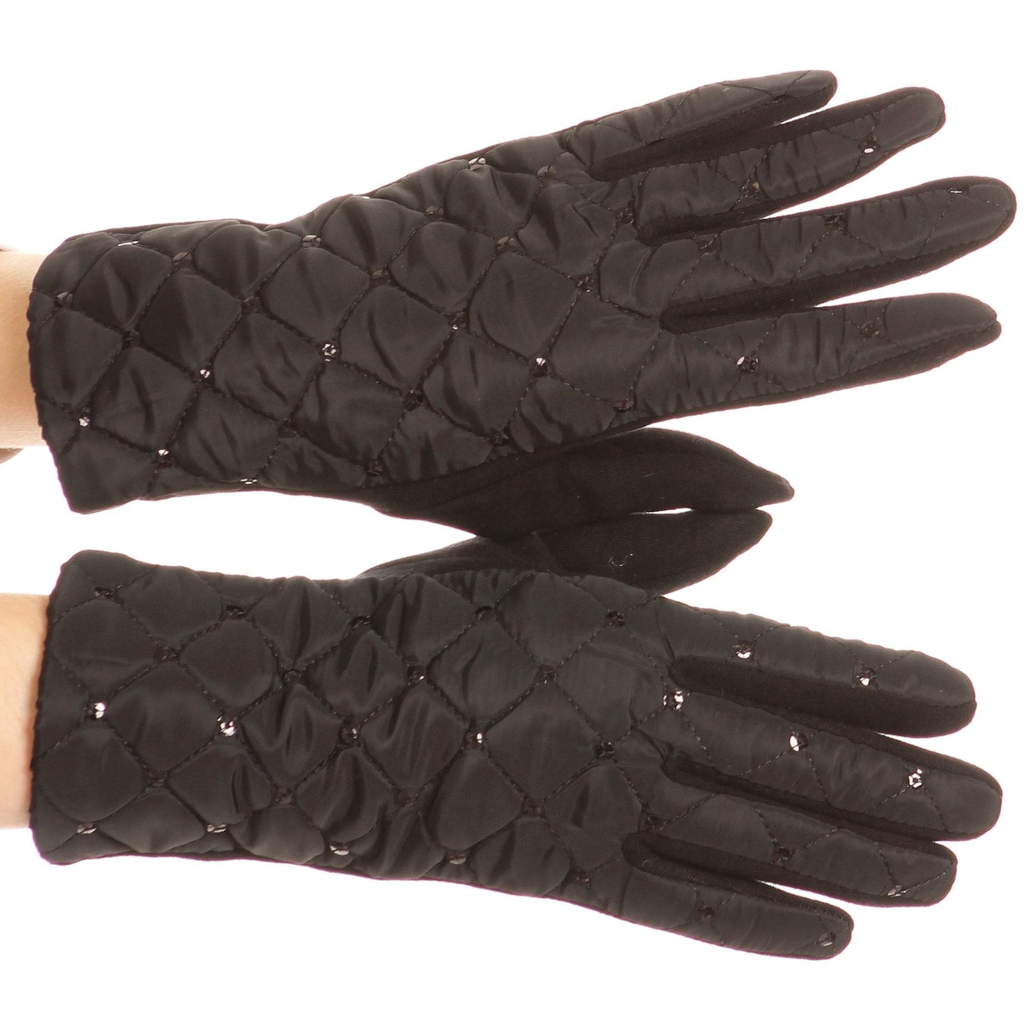 Sakkas Emie Quilted and Lace Super Soft Warm Driving Gloves Touch Screen Capable - Concordia Style Boutique