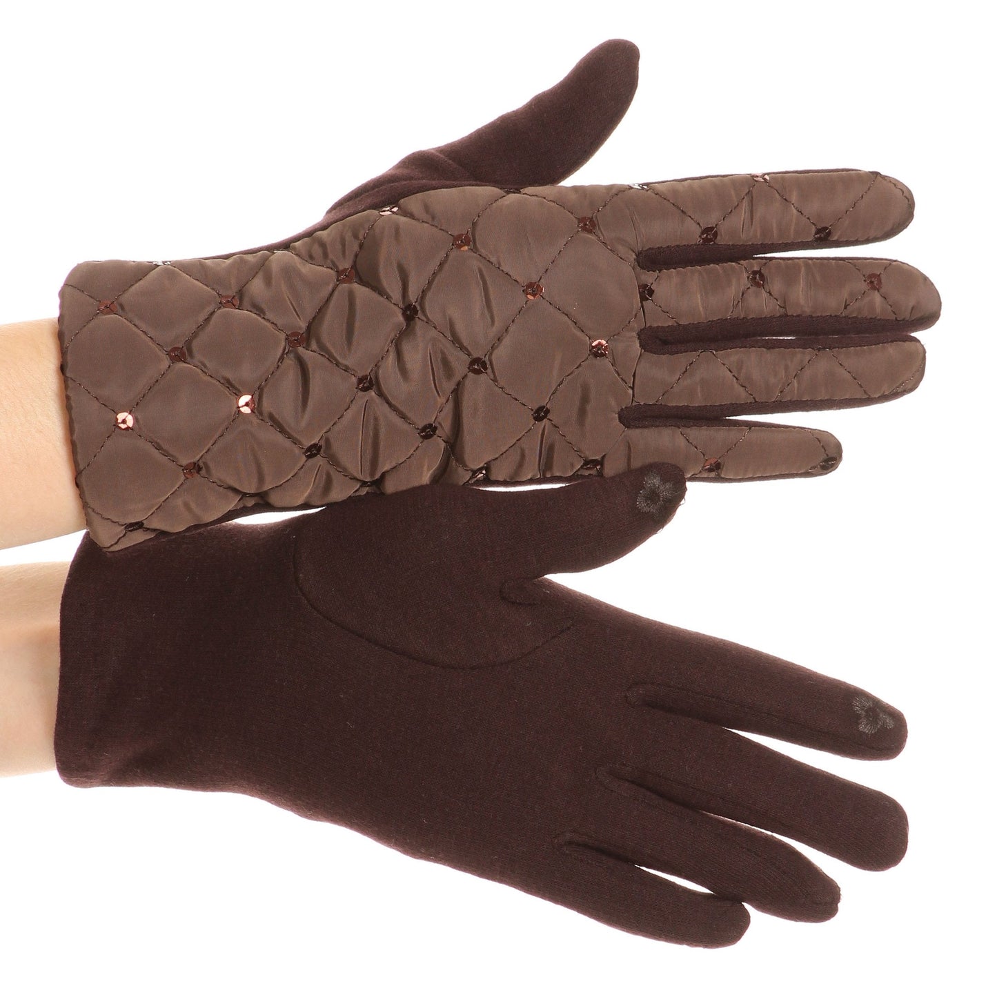 Sakkas Emie Quilted and Lace Super Soft Warm Driving Gloves Touch Screen Capable - Concordia Style Boutique