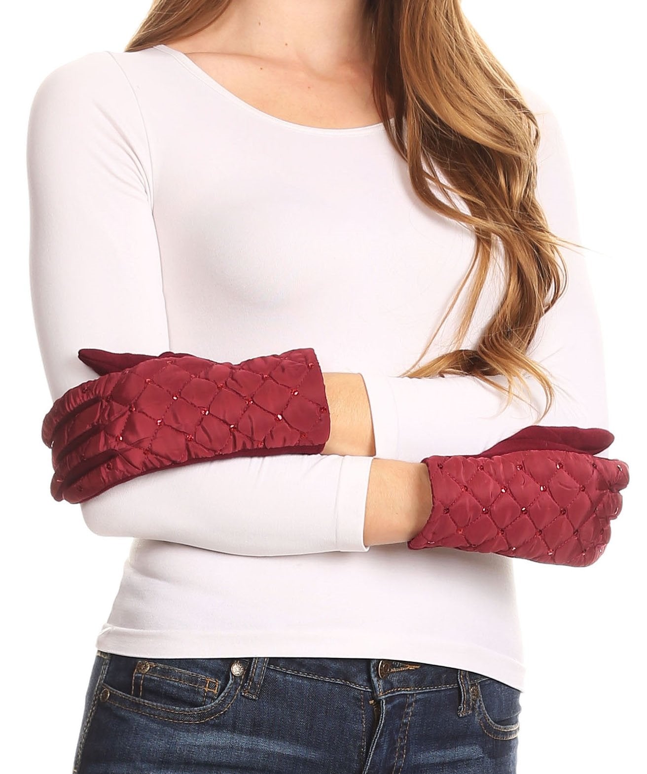 Sakkas Emie Quilted and Lace Super Soft Warm Driving Gloves Touch Screen Capable - Concordia Style Boutique