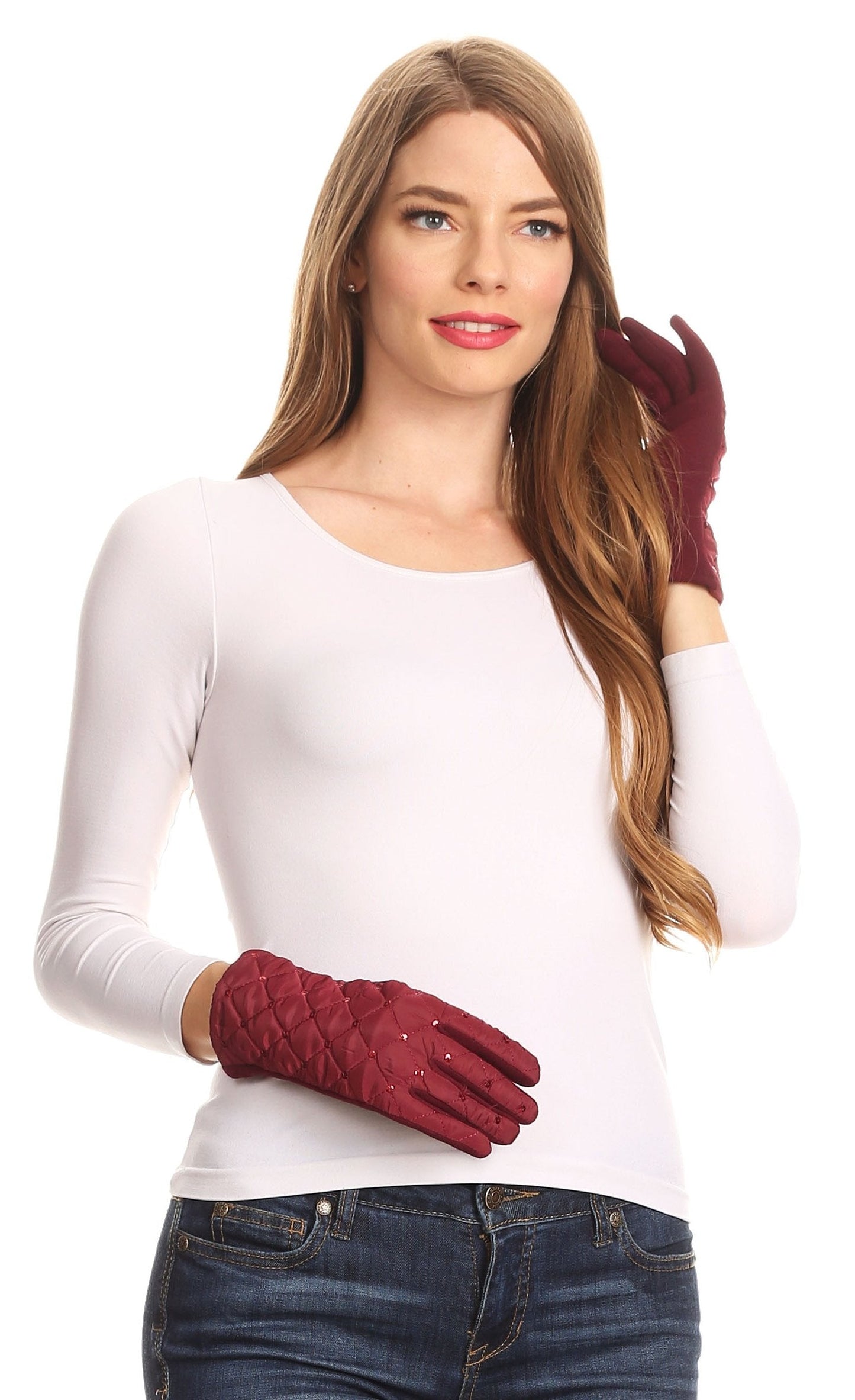 Sakkas Emie Quilted and Lace Super Soft Warm Driving Gloves Touch Screen Capable - Concordia Style Boutique
