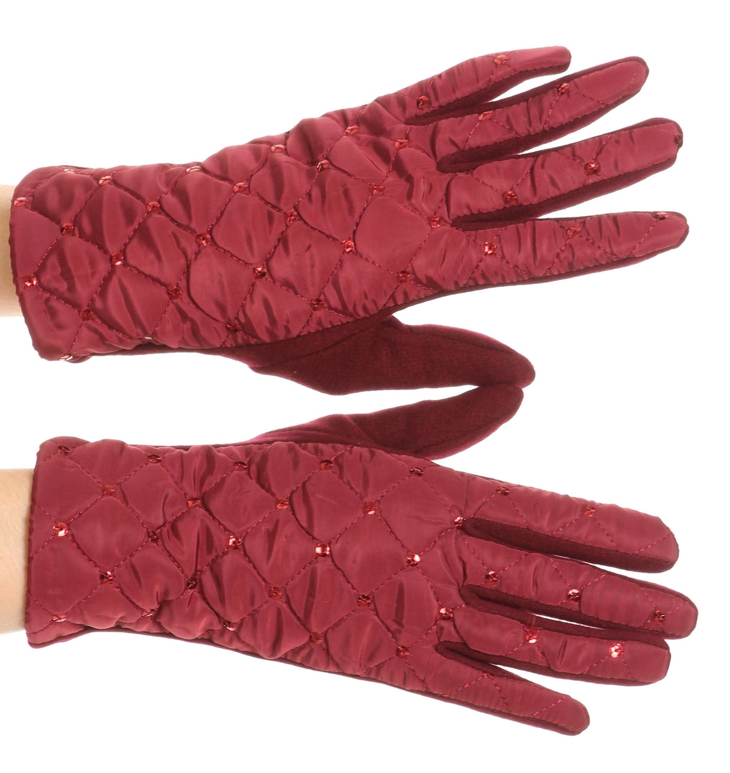 Sakkas Emie Quilted and Lace Super Soft Warm Driving Gloves Touch Screen Capable - Concordia Style Boutique