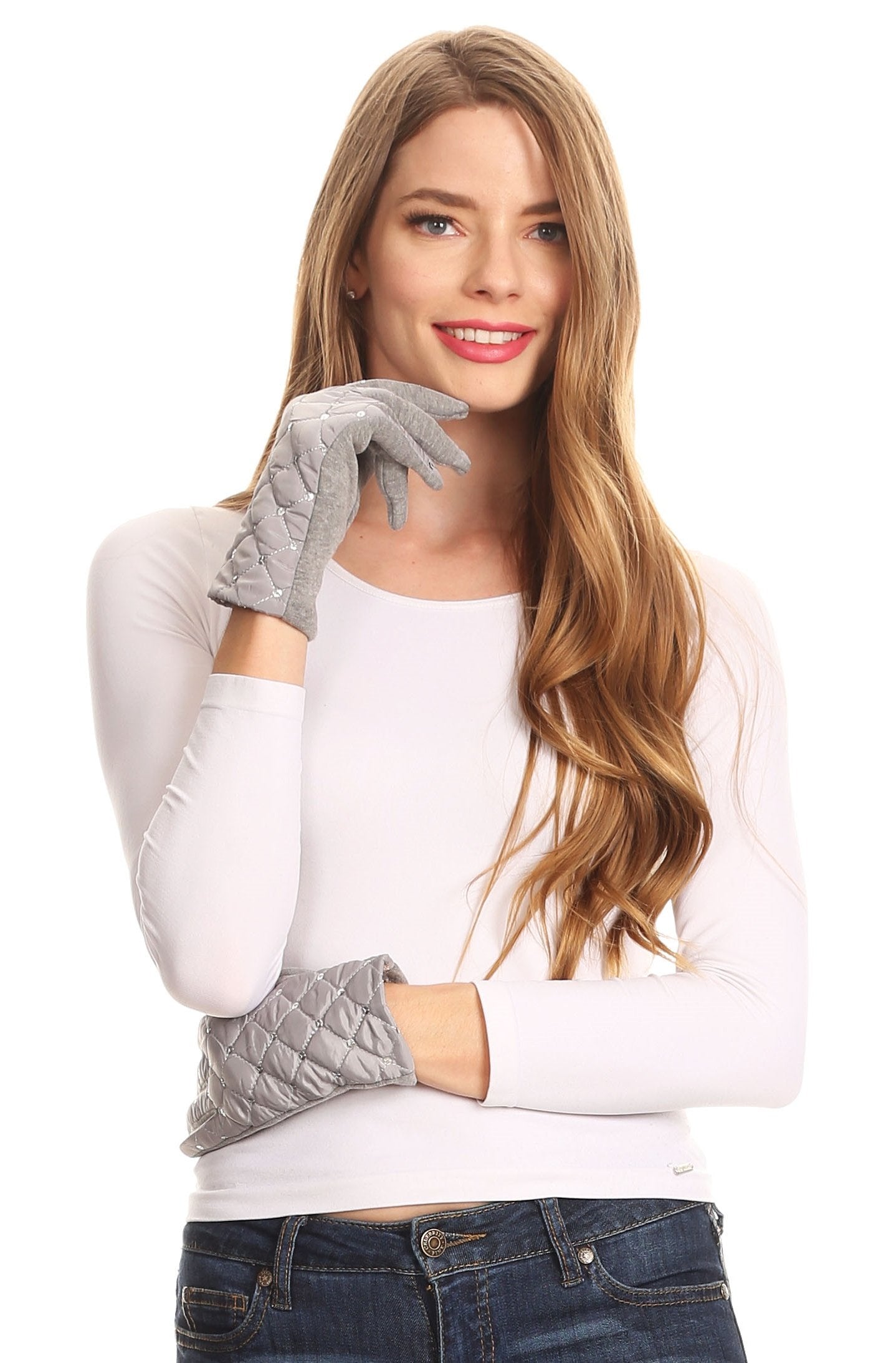 Sakkas Emie Quilted and Lace Super Soft Warm Driving Gloves Touch Screen Capable - Concordia Style Boutique