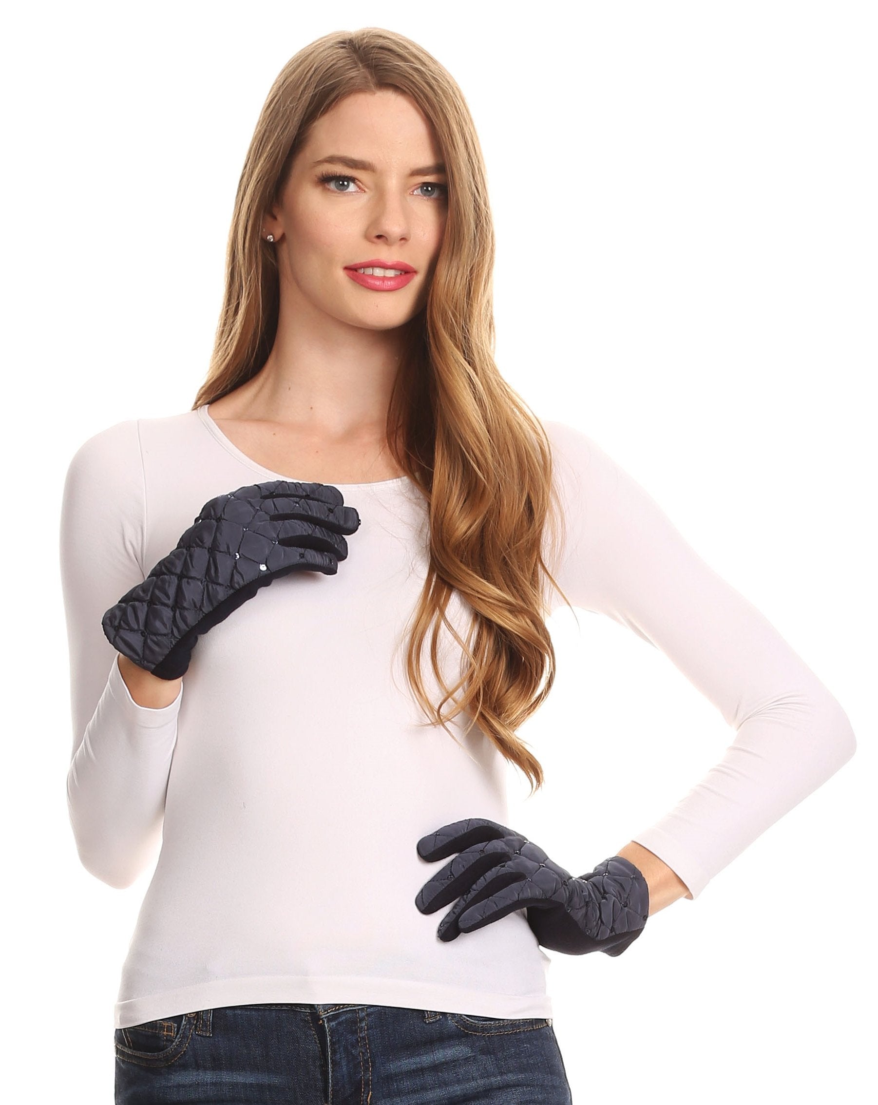 Sakkas Emie Quilted and Lace Super Soft Warm Driving Gloves Touch Screen Capable - Concordia Style Boutique