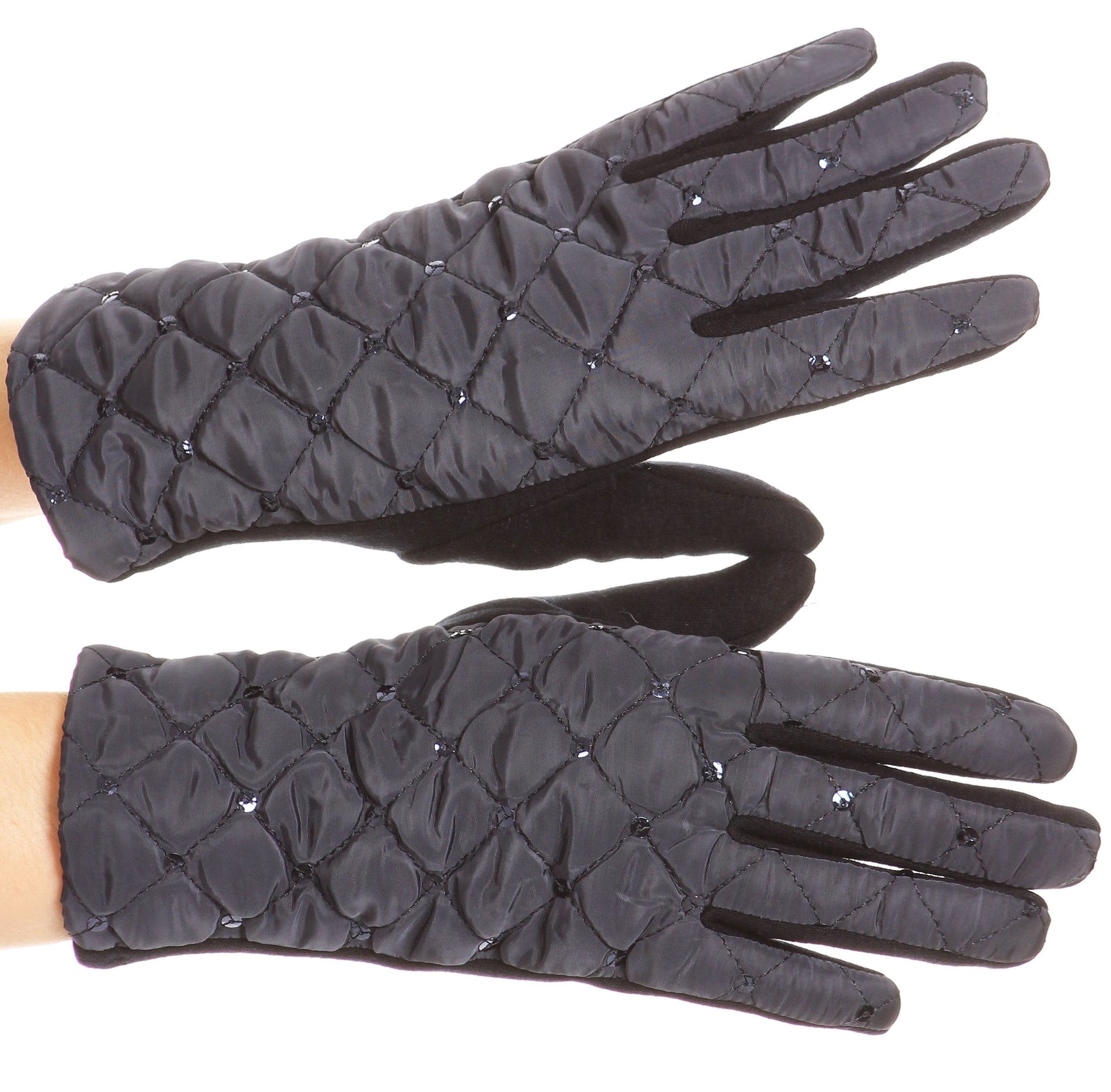 Sakkas Emie Quilted and Lace Super Soft Warm Driving Gloves Touch Screen Capable - Concordia Style Boutique