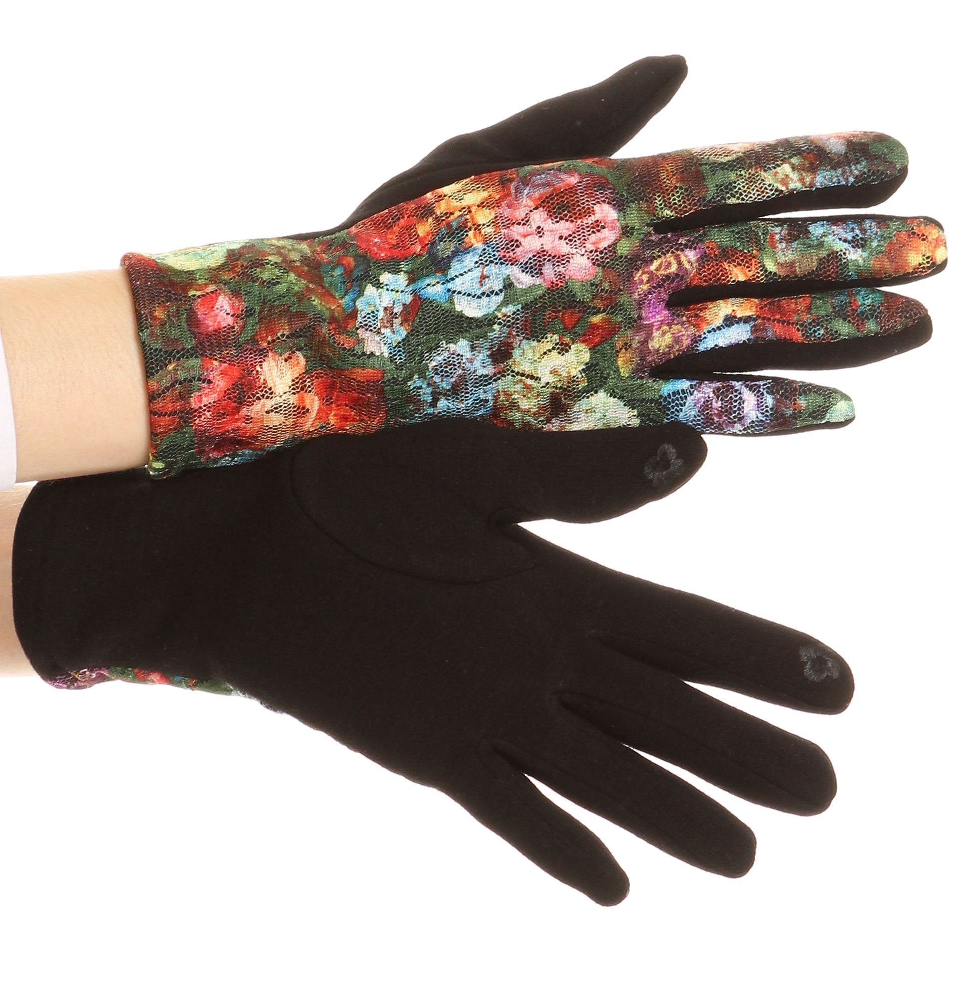 Sakkas Emie Quilted and Lace Super Soft Warm Driving Gloves Touch Screen Capable - Concordia Style Boutique