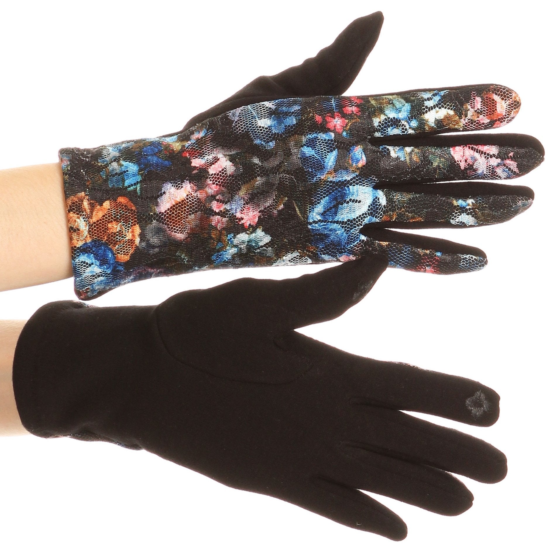 Sakkas Emie Quilted and Lace Super Soft Warm Driving Gloves Touch Screen Capable - Concordia Style Boutique