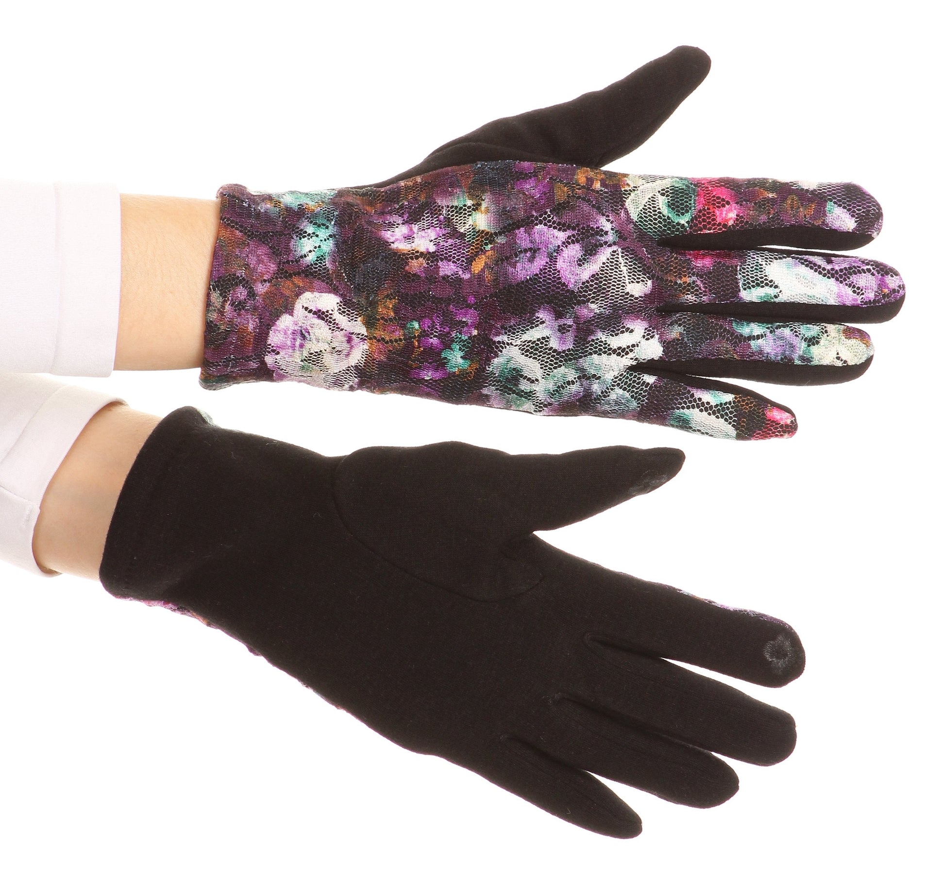 Sakkas Emie Quilted and Lace Super Soft Warm Driving Gloves Touch Screen Capable - Concordia Style Boutique