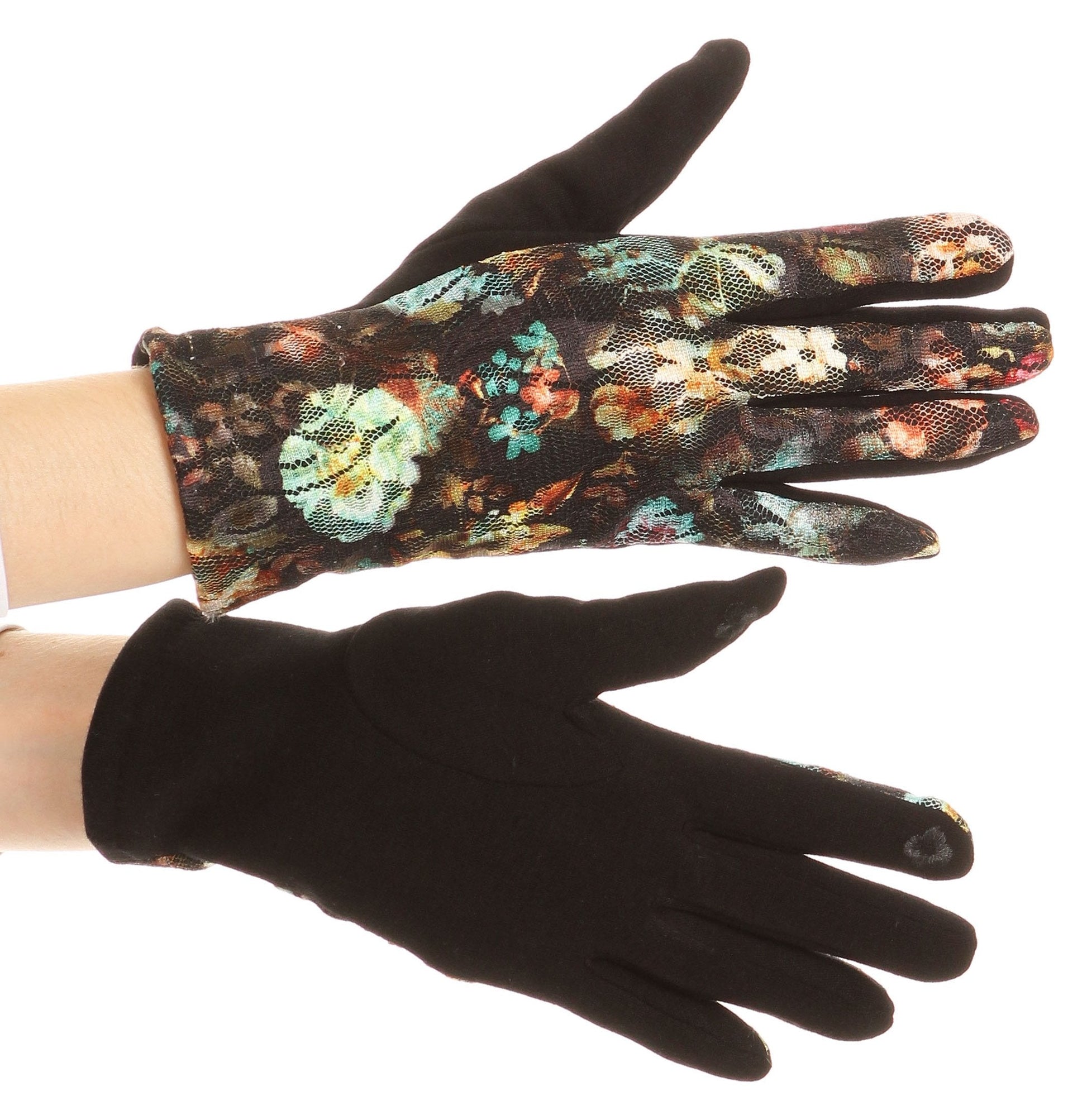 Sakkas Emie Quilted and Lace Super Soft Warm Driving Gloves Touch Screen Capable - Concordia Style Boutique