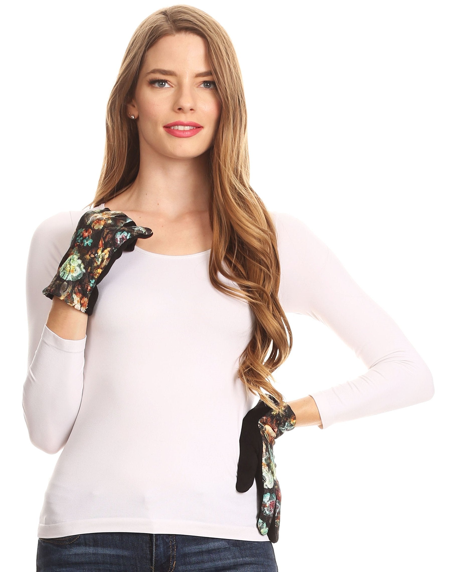 Sakkas Emie Quilted and Lace Super Soft Warm Driving Gloves Touch Screen Capable - Concordia Style Boutique
