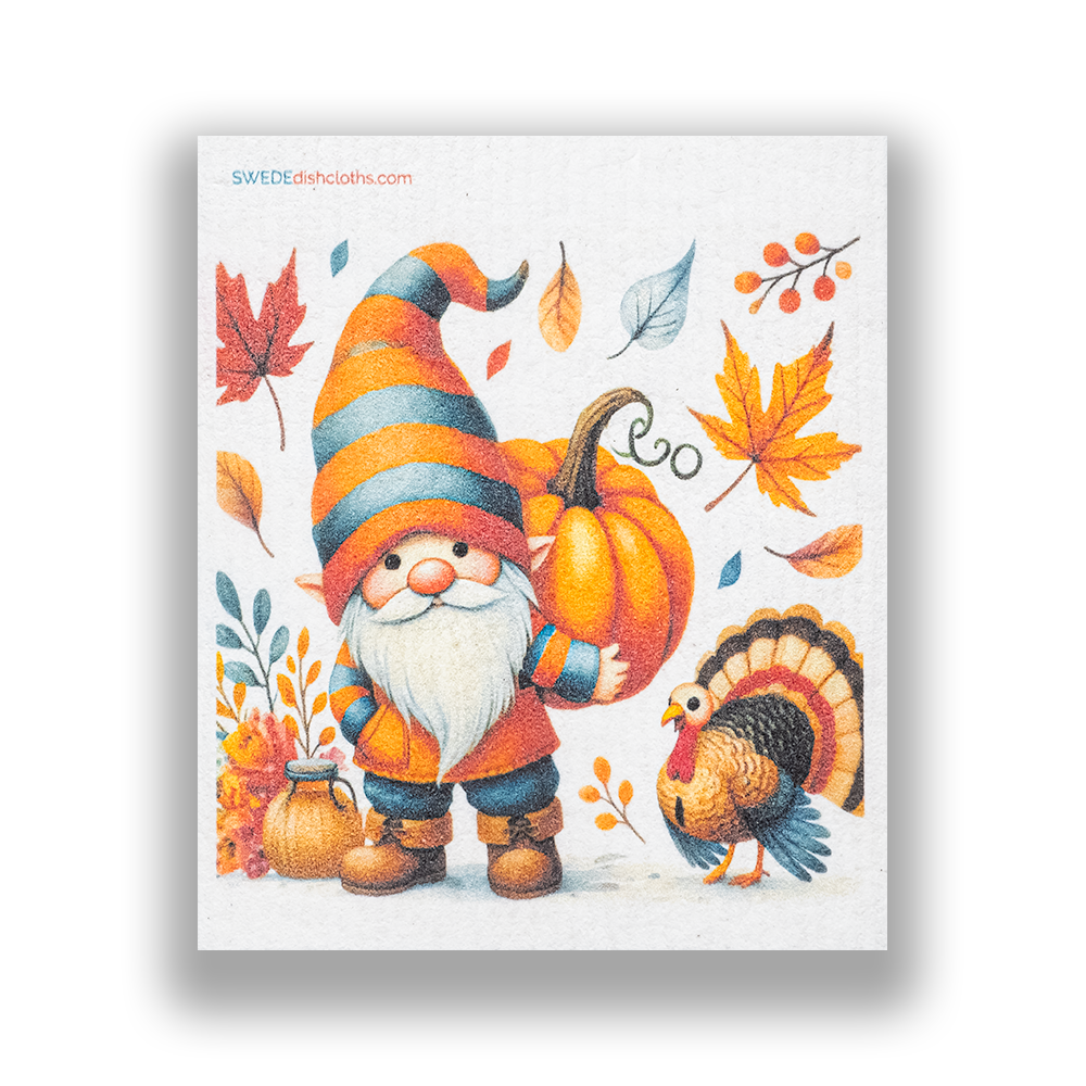 Eco-Friendly Swedish Dishcloths - Mixed Thanksgiving Gnomes set of 3 - Concordia Style Boutique