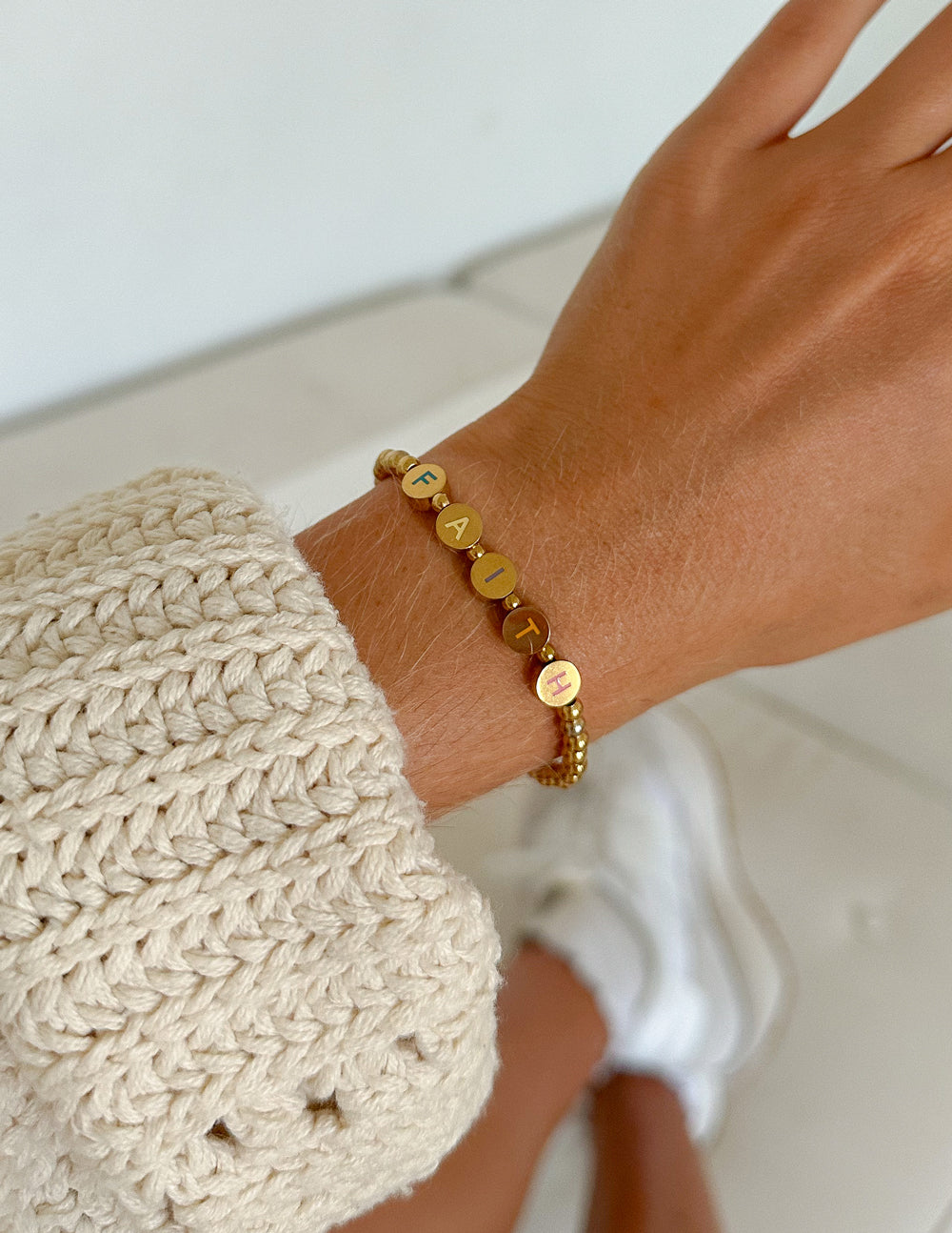 Gold Faith Letter Bracelet - Concordia Style Boutique