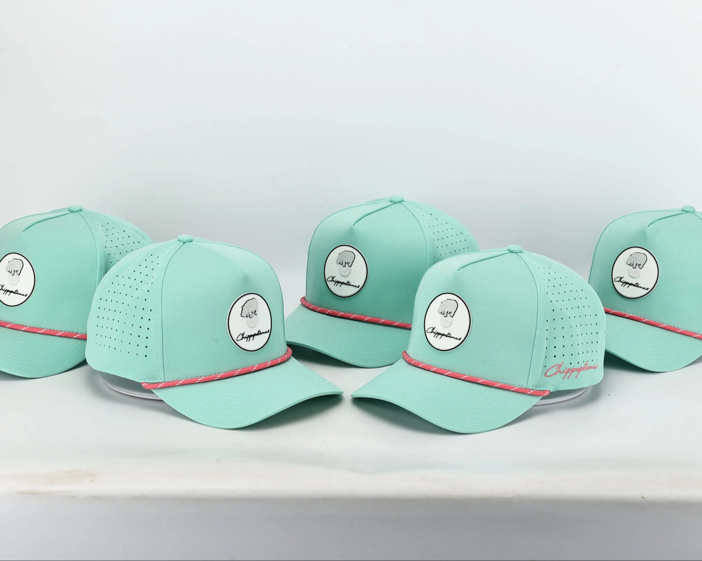 Mint Green Rope Hat - Chippopotamus Pink