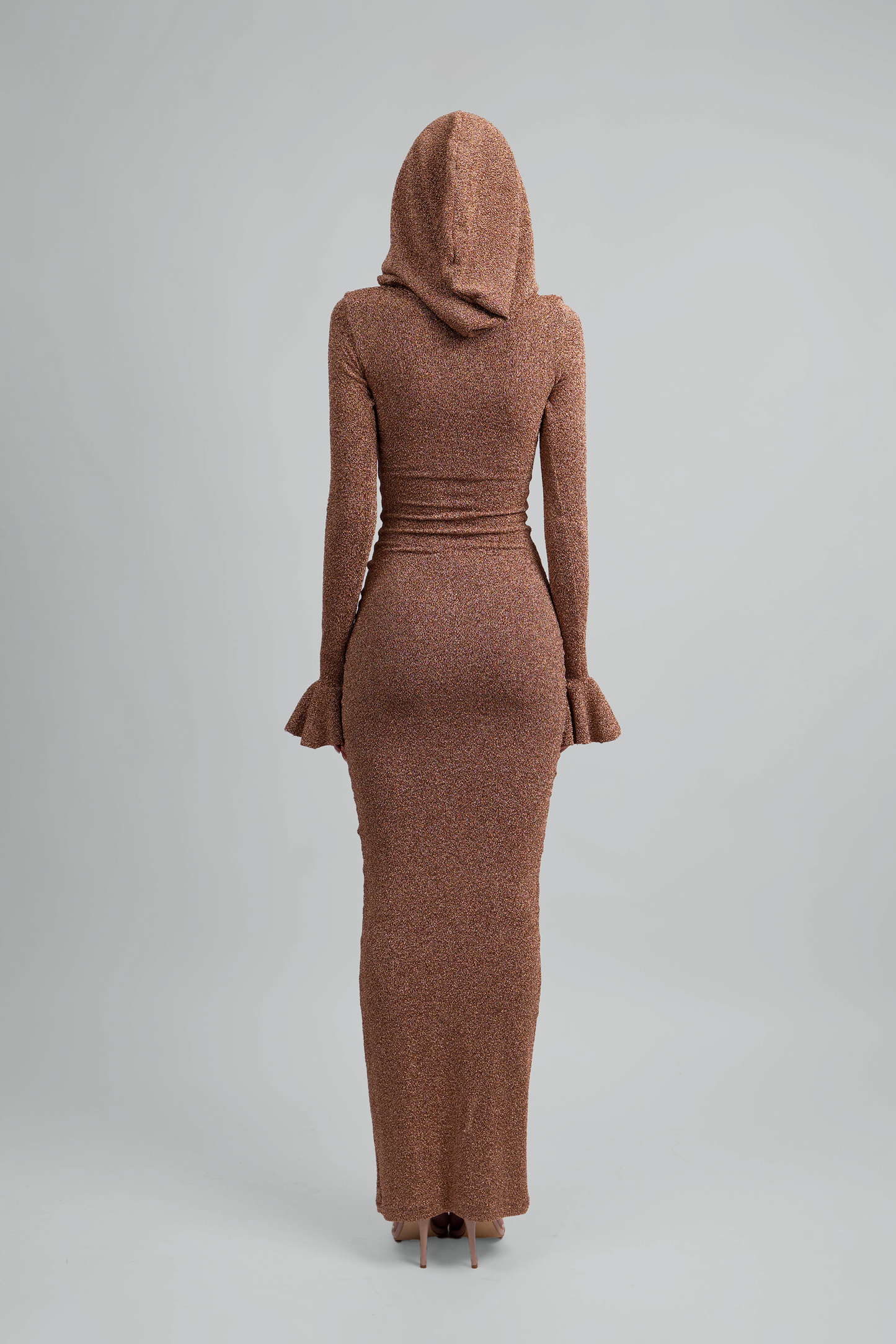 Govina Long Sleeve Copper Dress