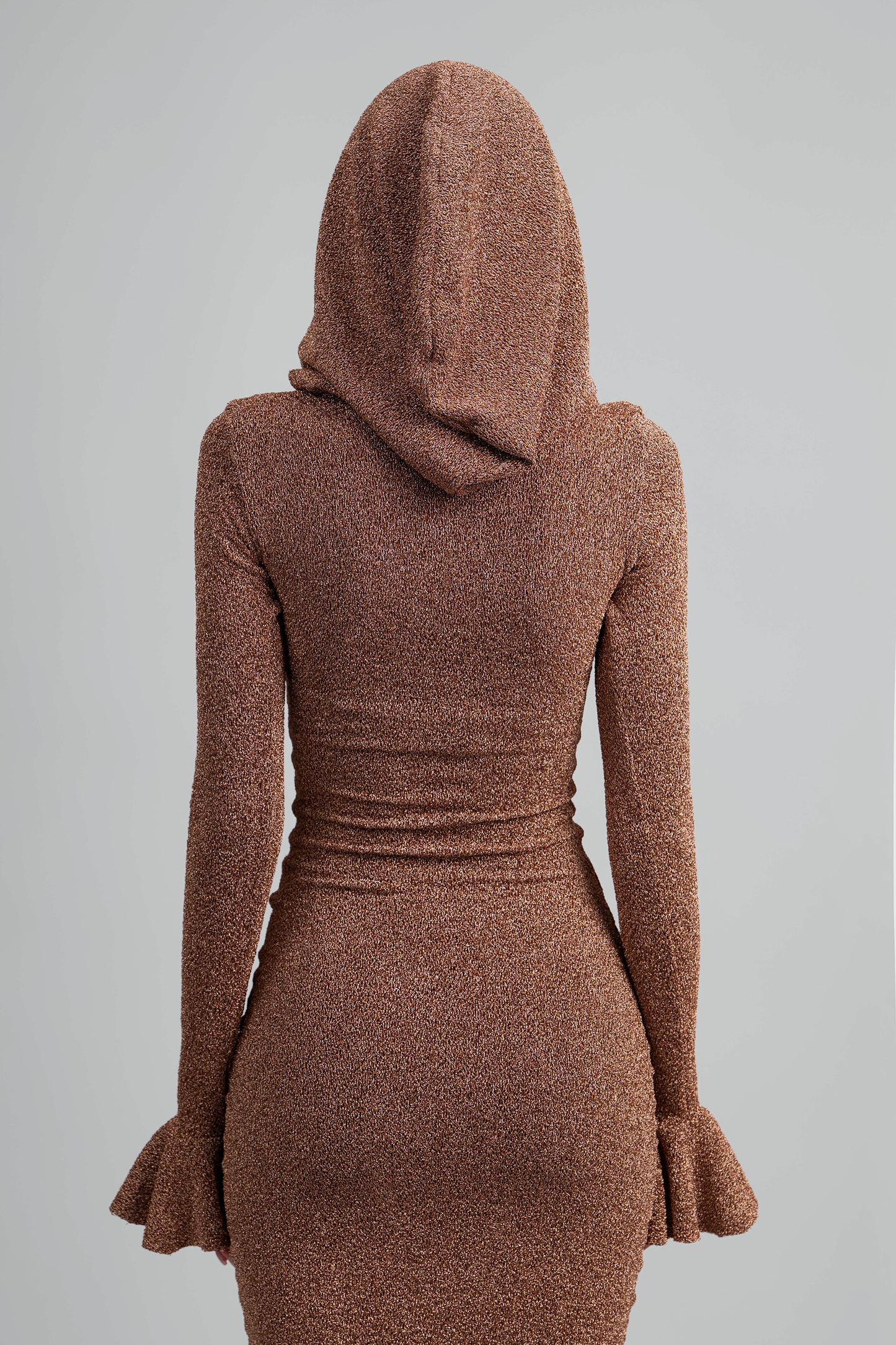 Govina Long Sleeve Copper Dress