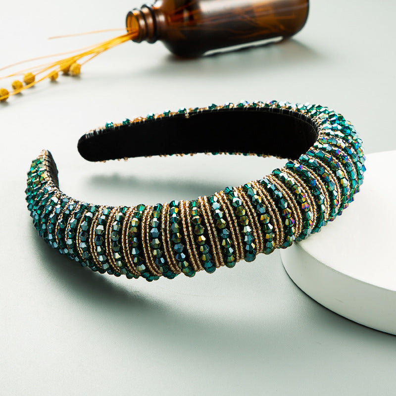 Brianna Glamband in Green & Gold