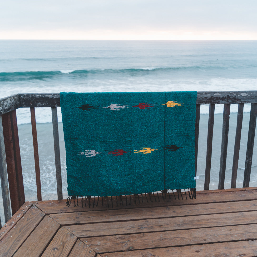 Turquoise Green Baja Thunderbird Blanket - Concordia Style Boutique