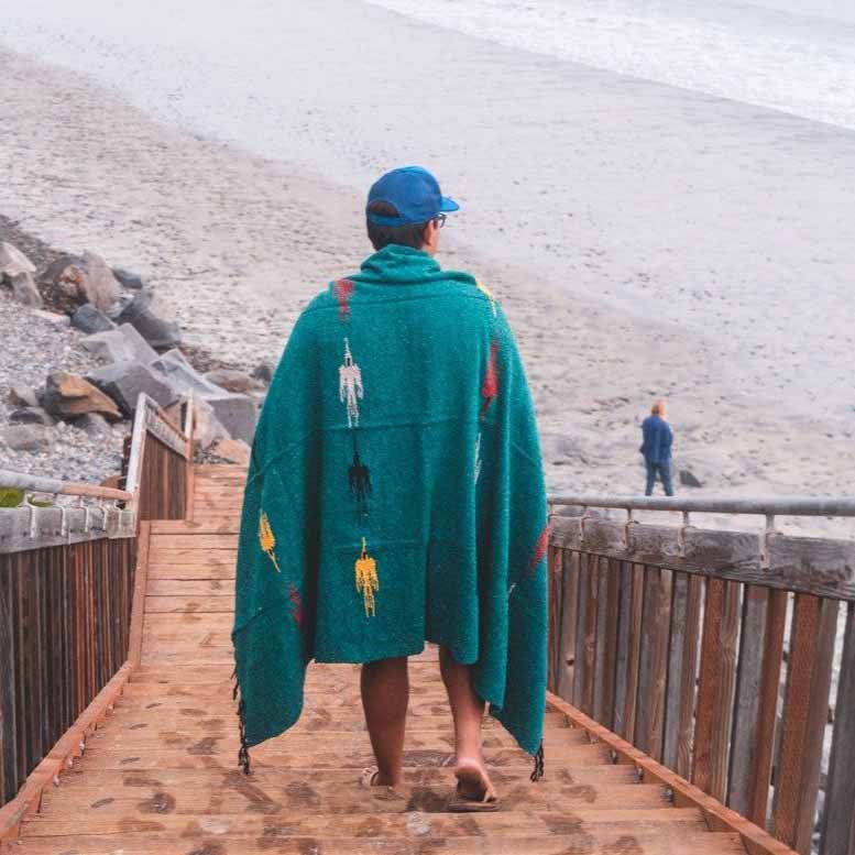 Turquoise Green Baja Thunderbird Blanket - Concordia Style Boutique