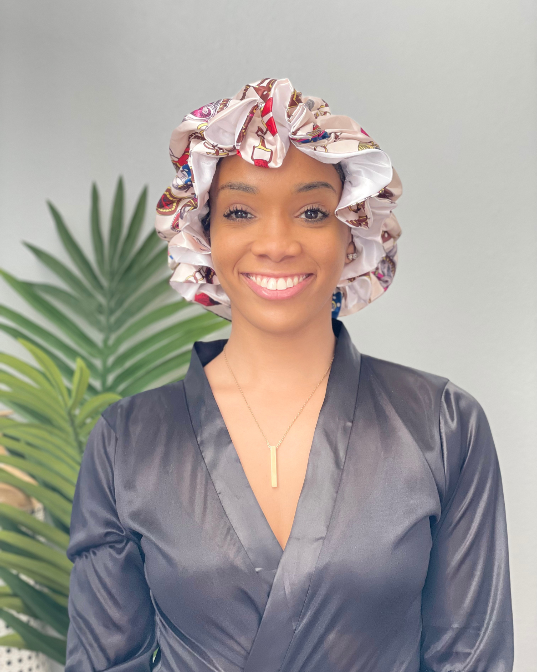 Garden Peach All Satin Bonnet