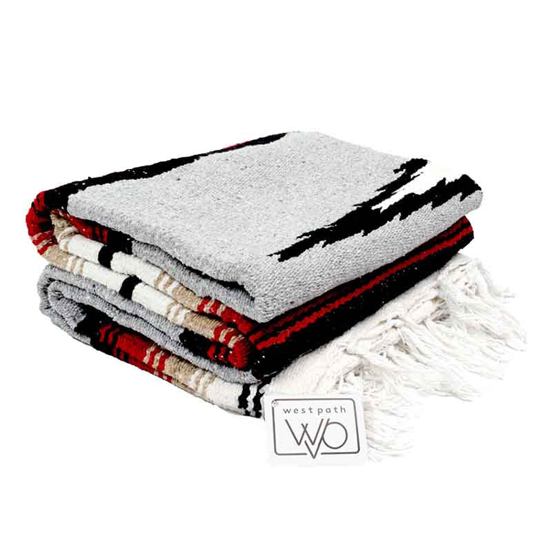 Grey Baja Mexican Diamond Yoga Blanket - Concordia Style Boutique