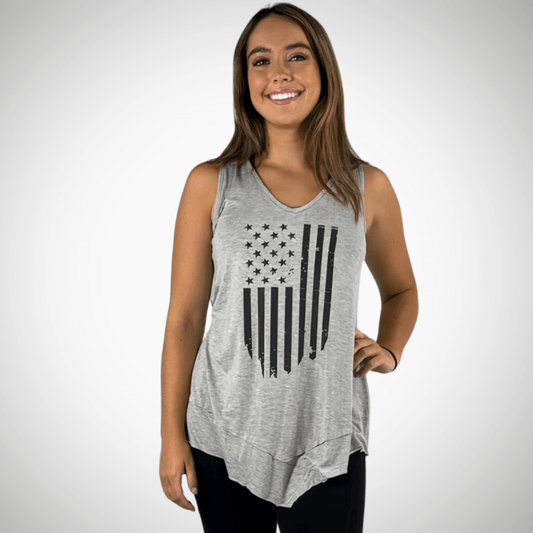American Flag Sleeveless Tunic Made in USA - Concordia Style Boutique