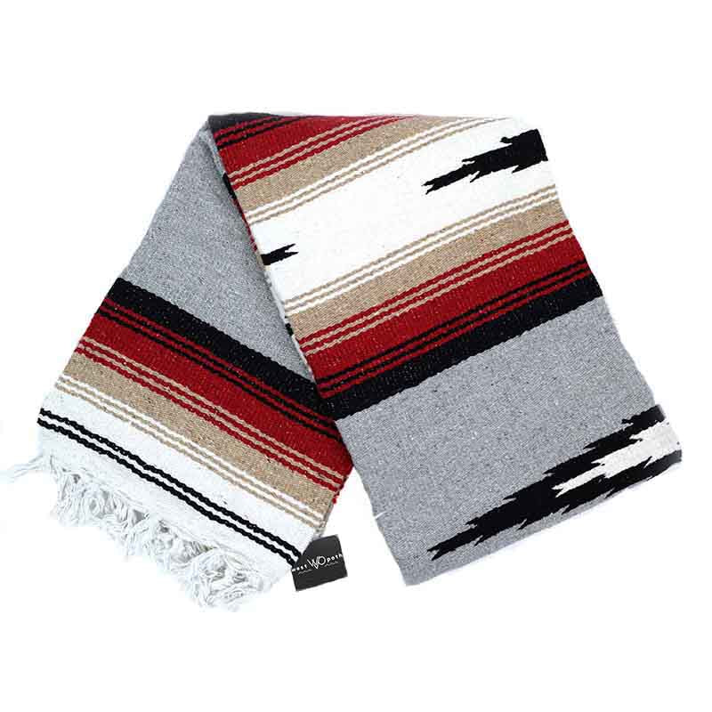 Grey Baja Mexican Diamond Yoga Blanket - Concordia Style Boutique