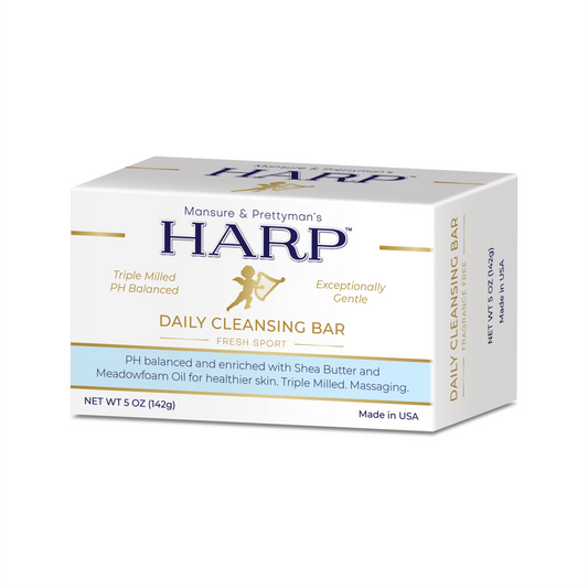 HARP pH-Balanced Body Wash Bar - Exceptionally Gentle For Dry or Sensitive Skin + Shea Butter-Borage oil- Meadowfoam | Non-Comedogenic | Soap-Free, Lye-Free. FRESH SPORT FRAGRANCE. 5oz
