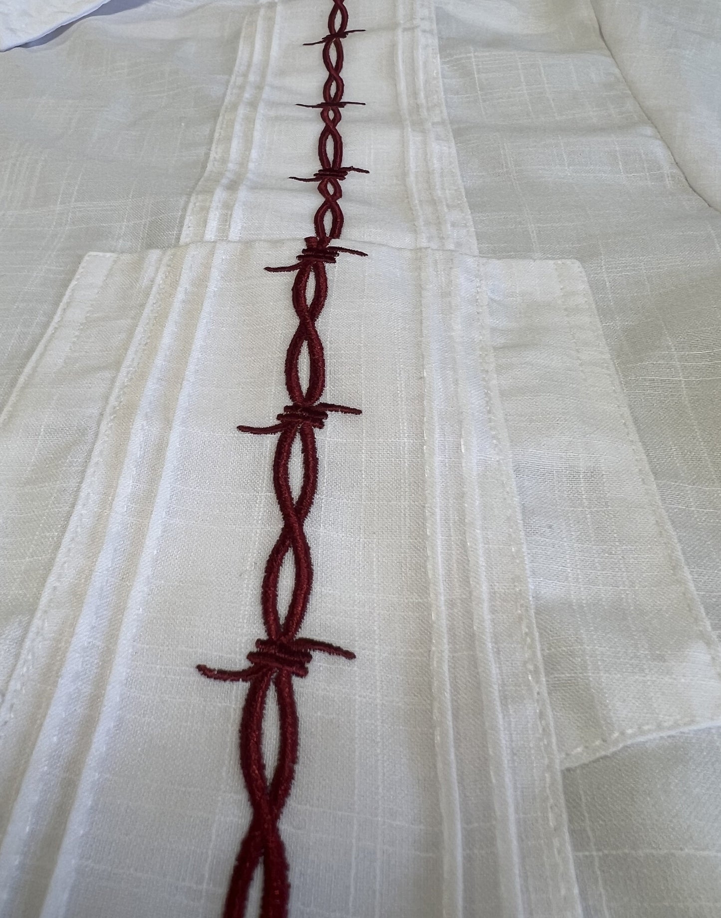 Guayabera - Maroon Barbed Wire