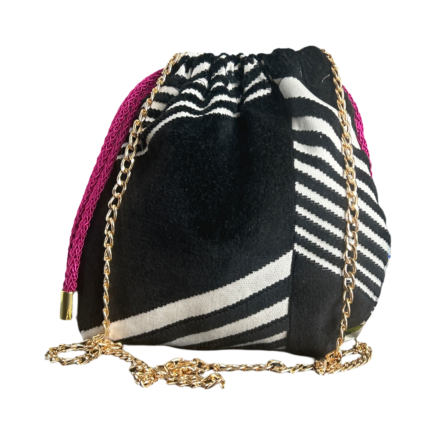 Floral Leopard Vintage Scarf Drawstring Crossbody Bag