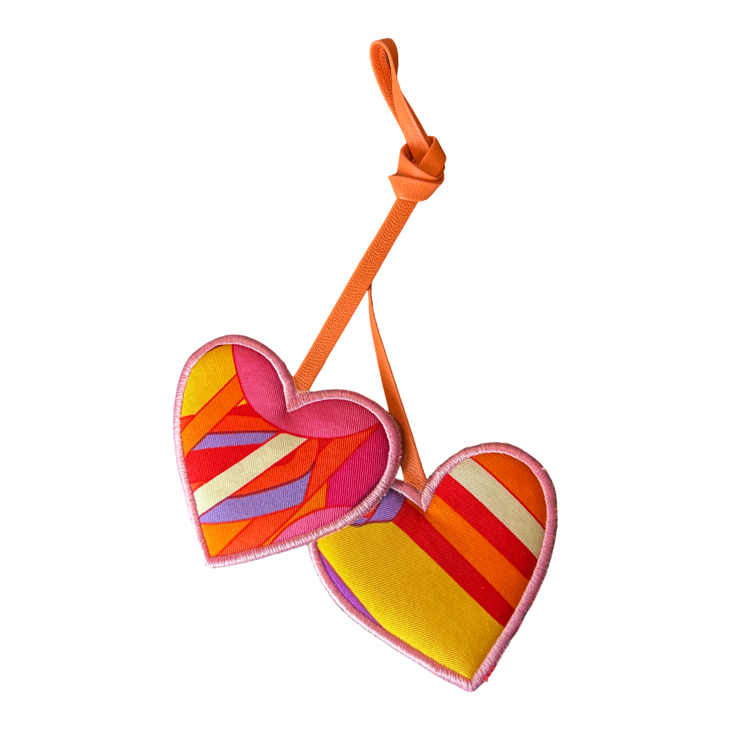 Pop Art Equestrian Scarf Double Heart Bag Charm