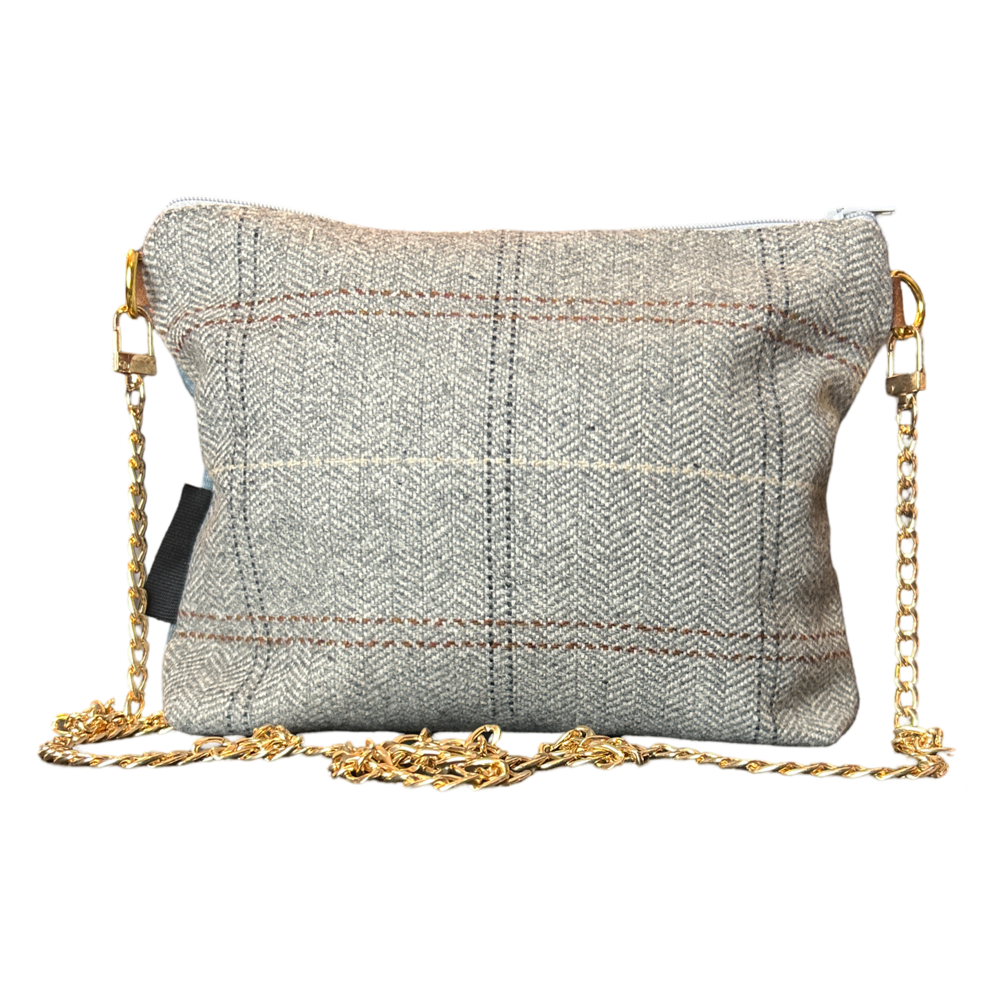 Equestrian Gray Vintage Silk Scarf Crossbody Bag