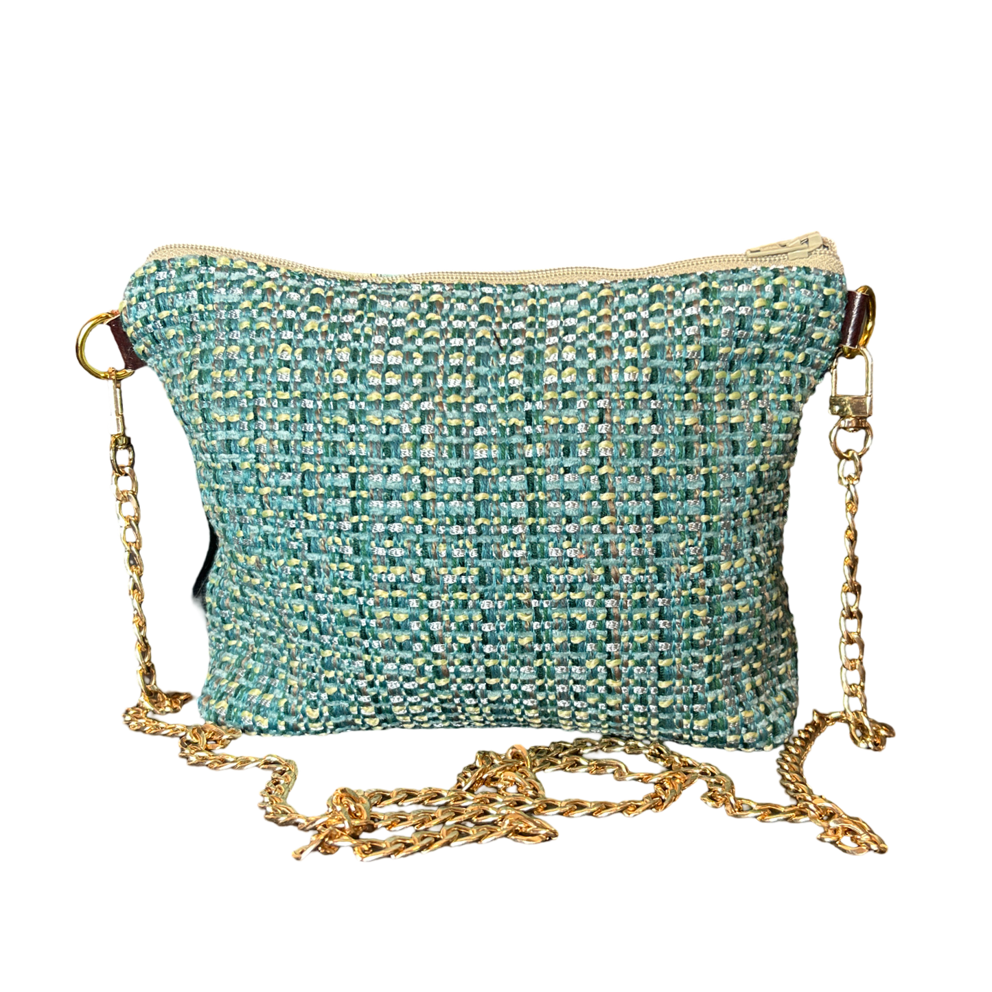 Fringe Harness Vintage Silk Scarf Crossbody Bag